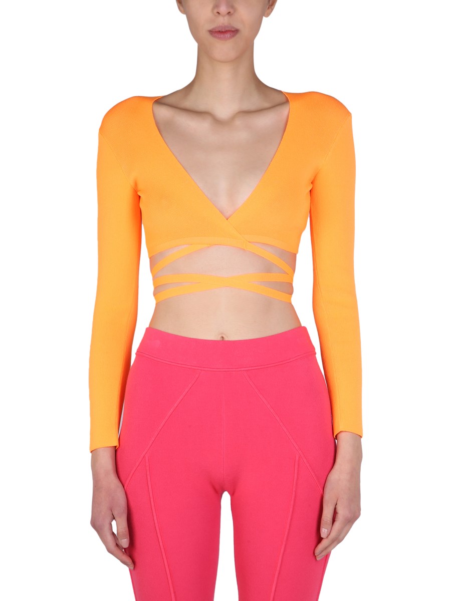 MSGM TOP CROPPED IN COTONE