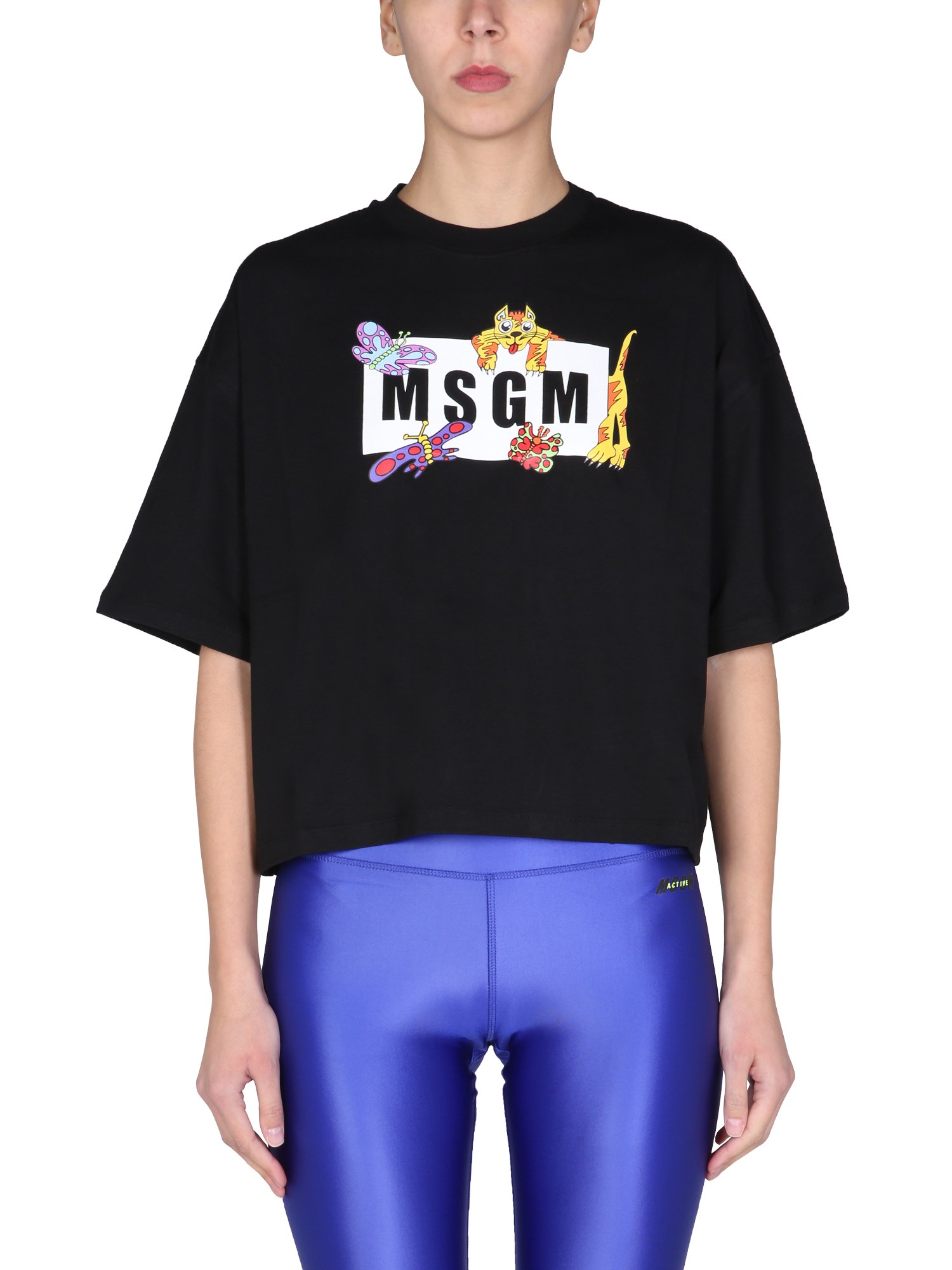 msgm t-shirt con box logo