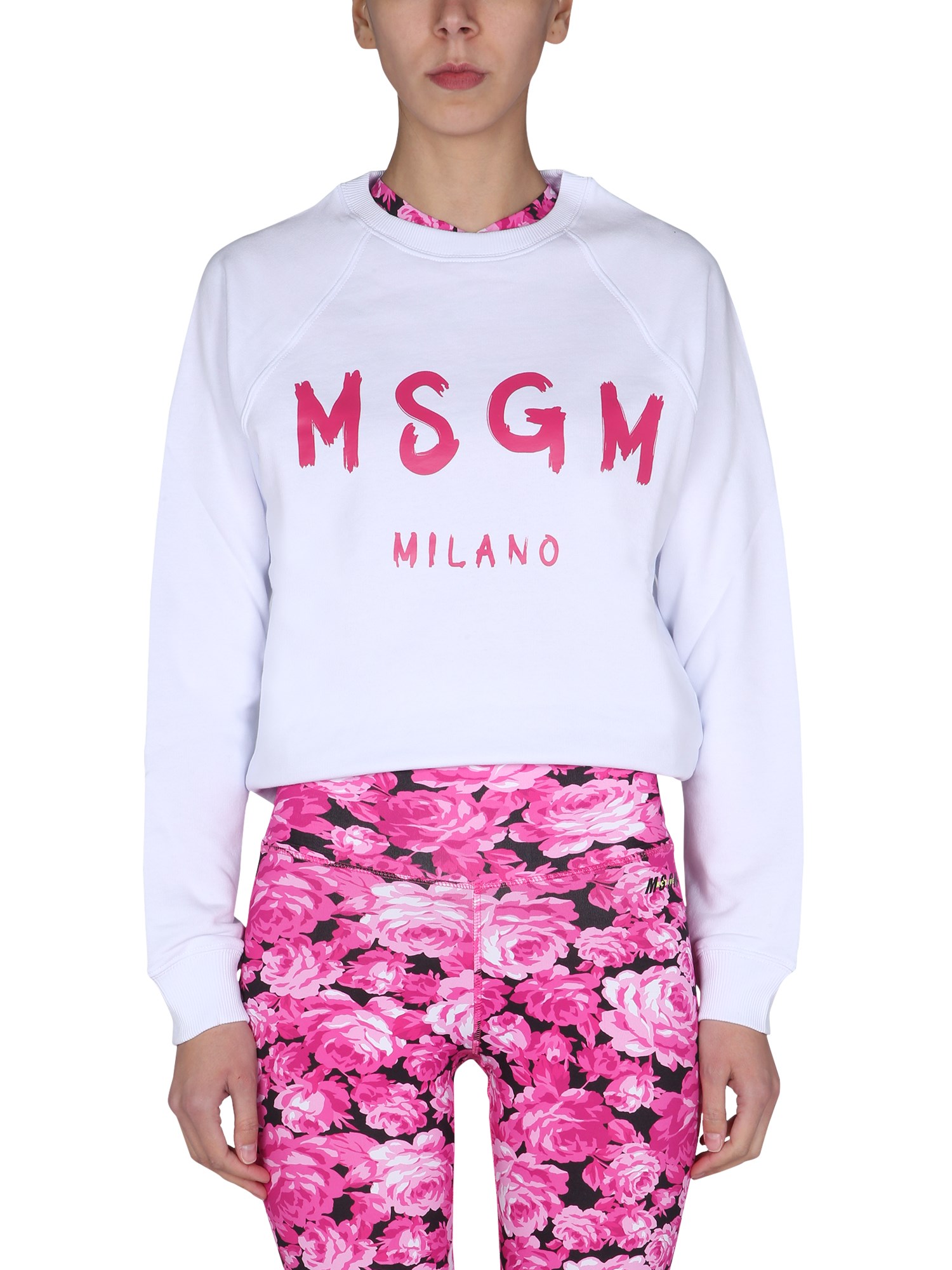 msgm felpa con logo pennellato