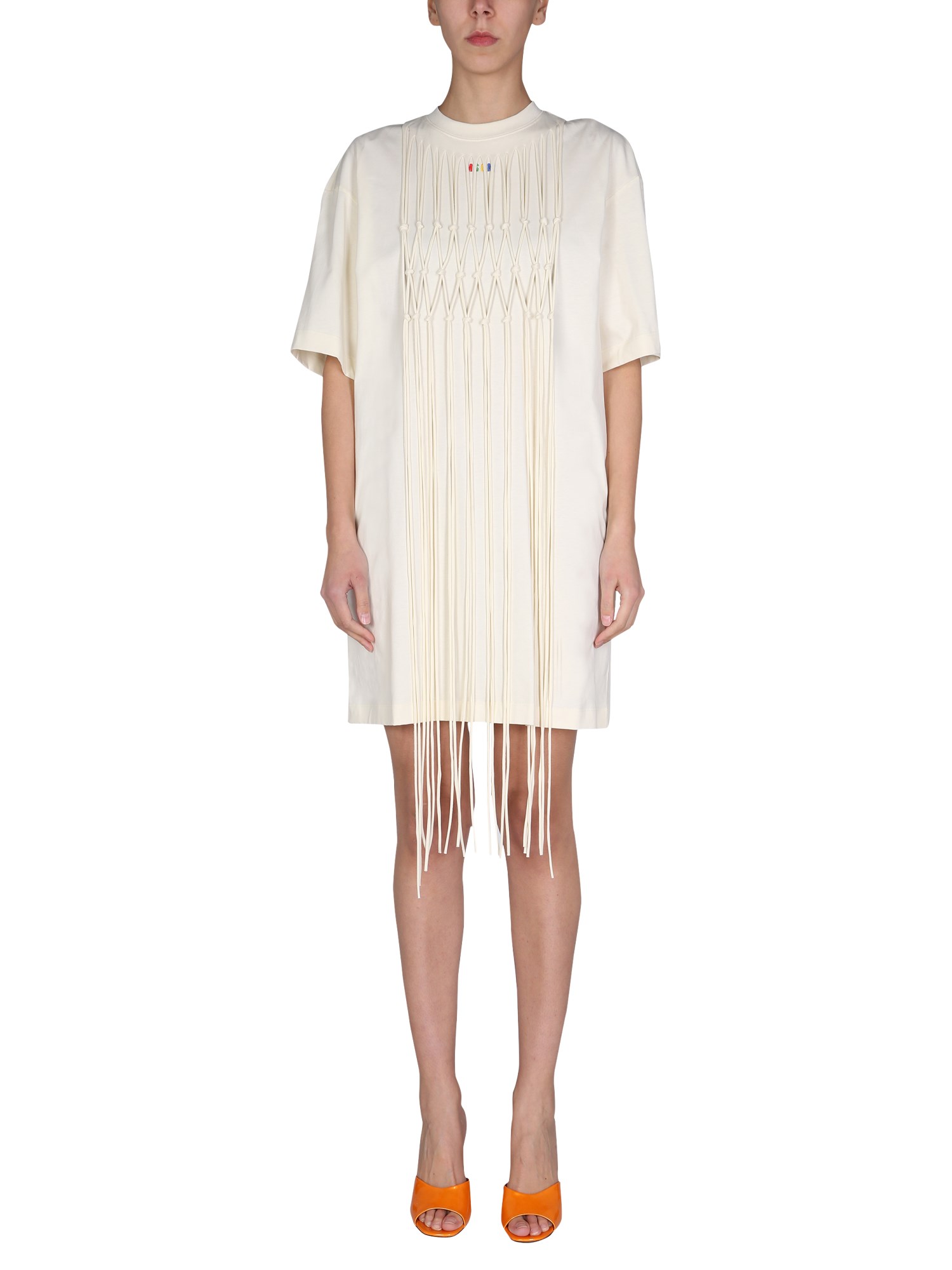 msgm abito t-shirt con frange