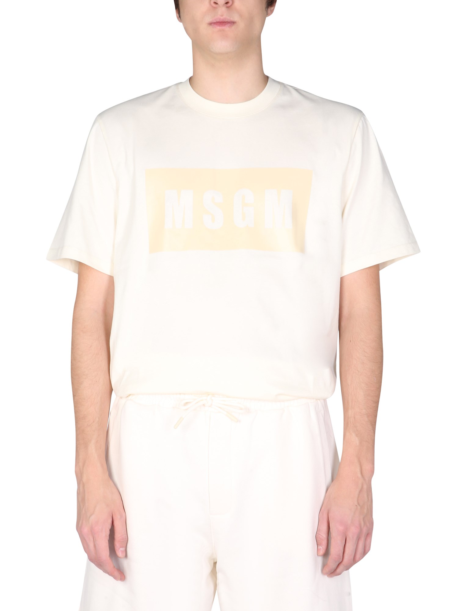 msgm t-shirt con box logo