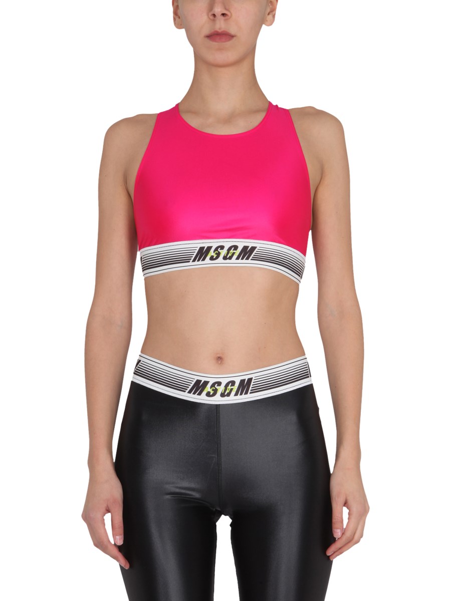 MSGM TOP ACTIVEWEAR CON BANDA LOGATA