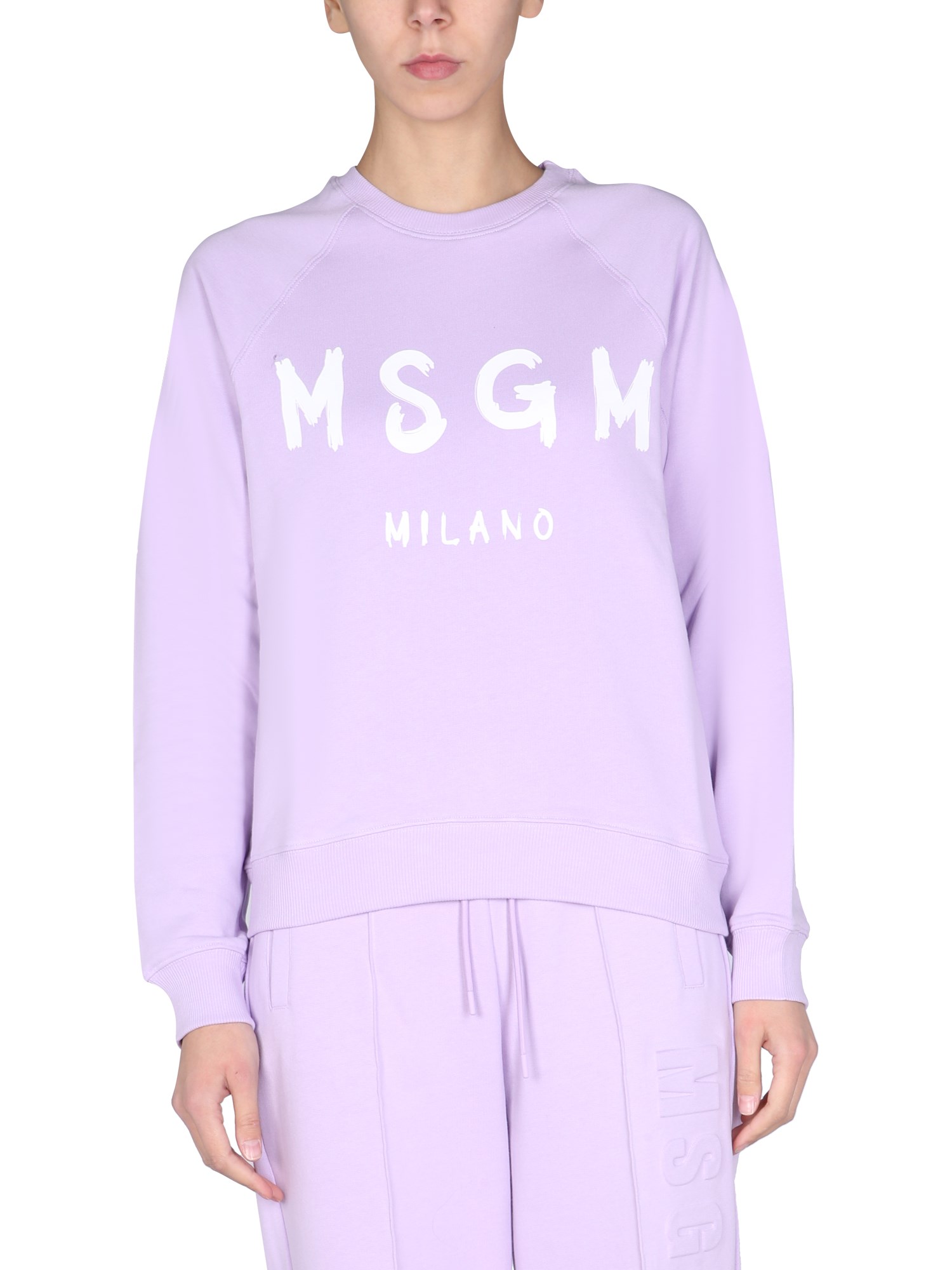 msgm felpa con logo pennellato