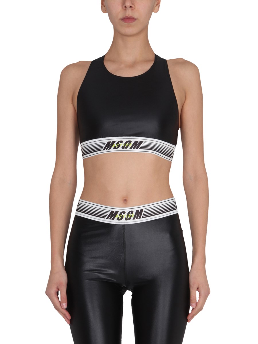 MSGM TOP ACTIVEWEAR CON BANDA LOGATA