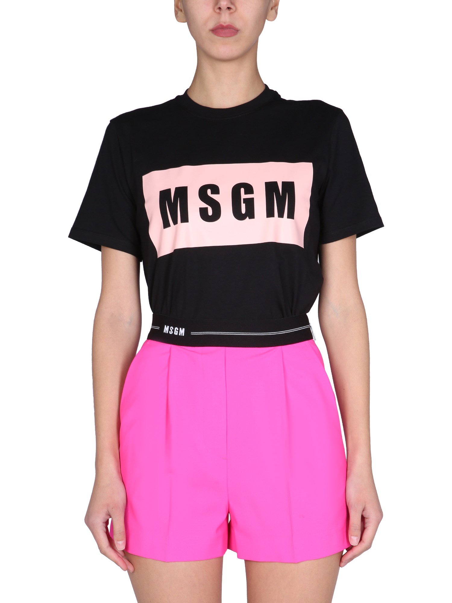 msgm t-shirt con box logo