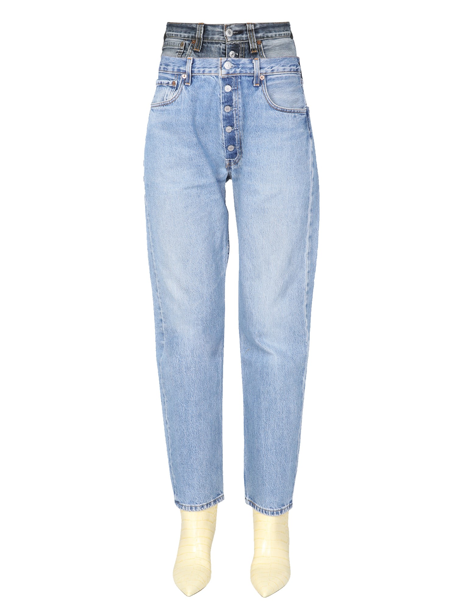 1/off double waist jeans