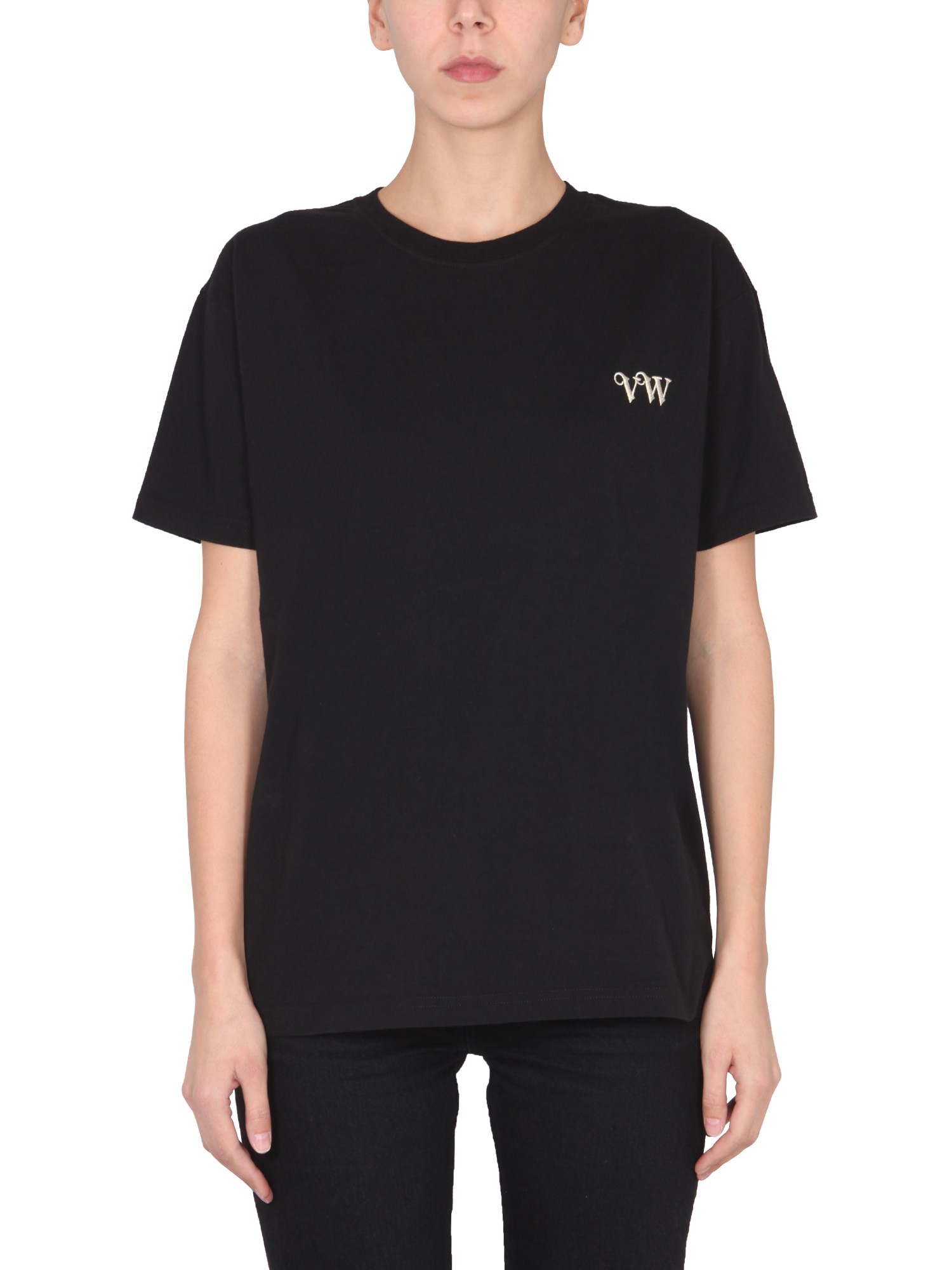 vivienne westwood t-shirt con ricamo logo