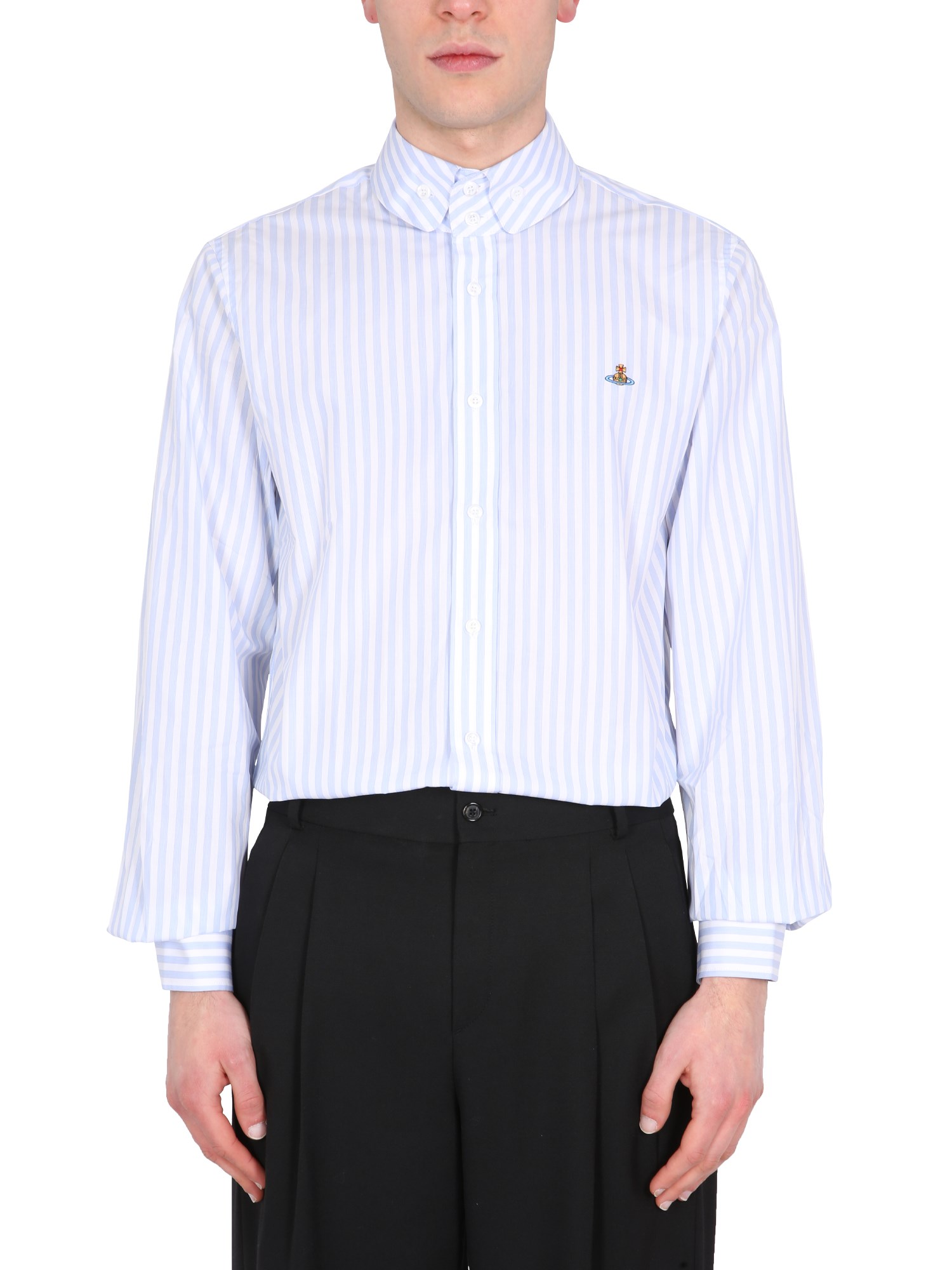 vivienne westwood camicia con ricamo logo