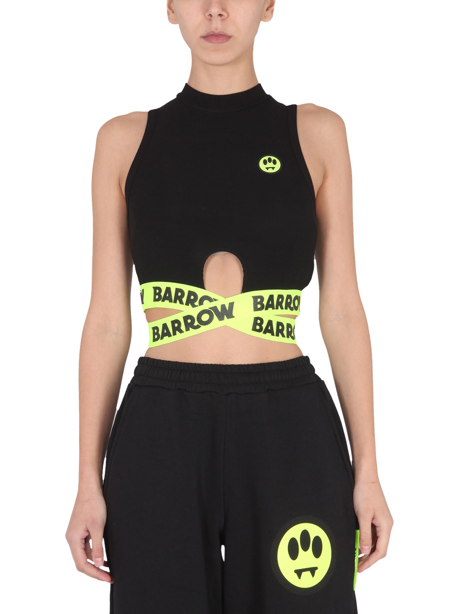 barrow crop top con patch logo