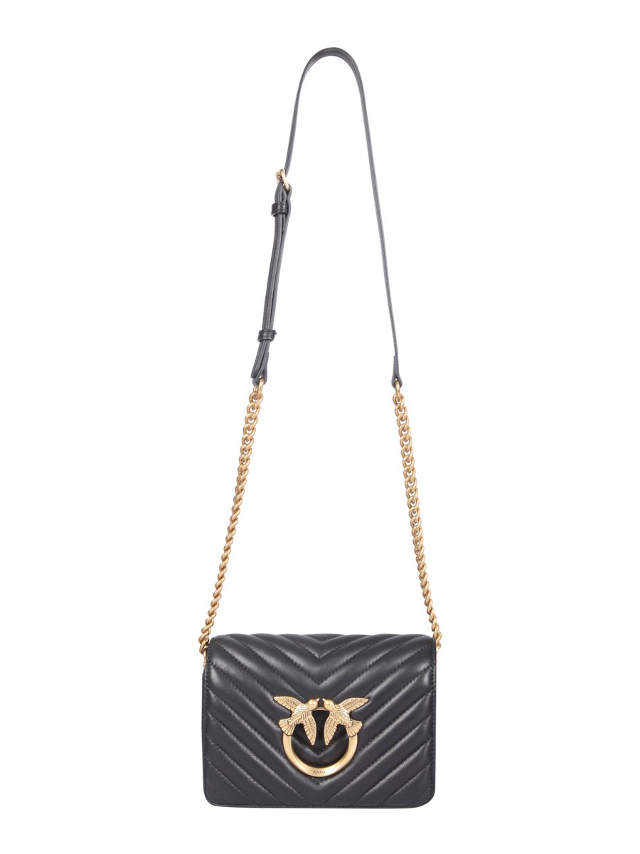 Chevron quilted mini love shoulder online bag