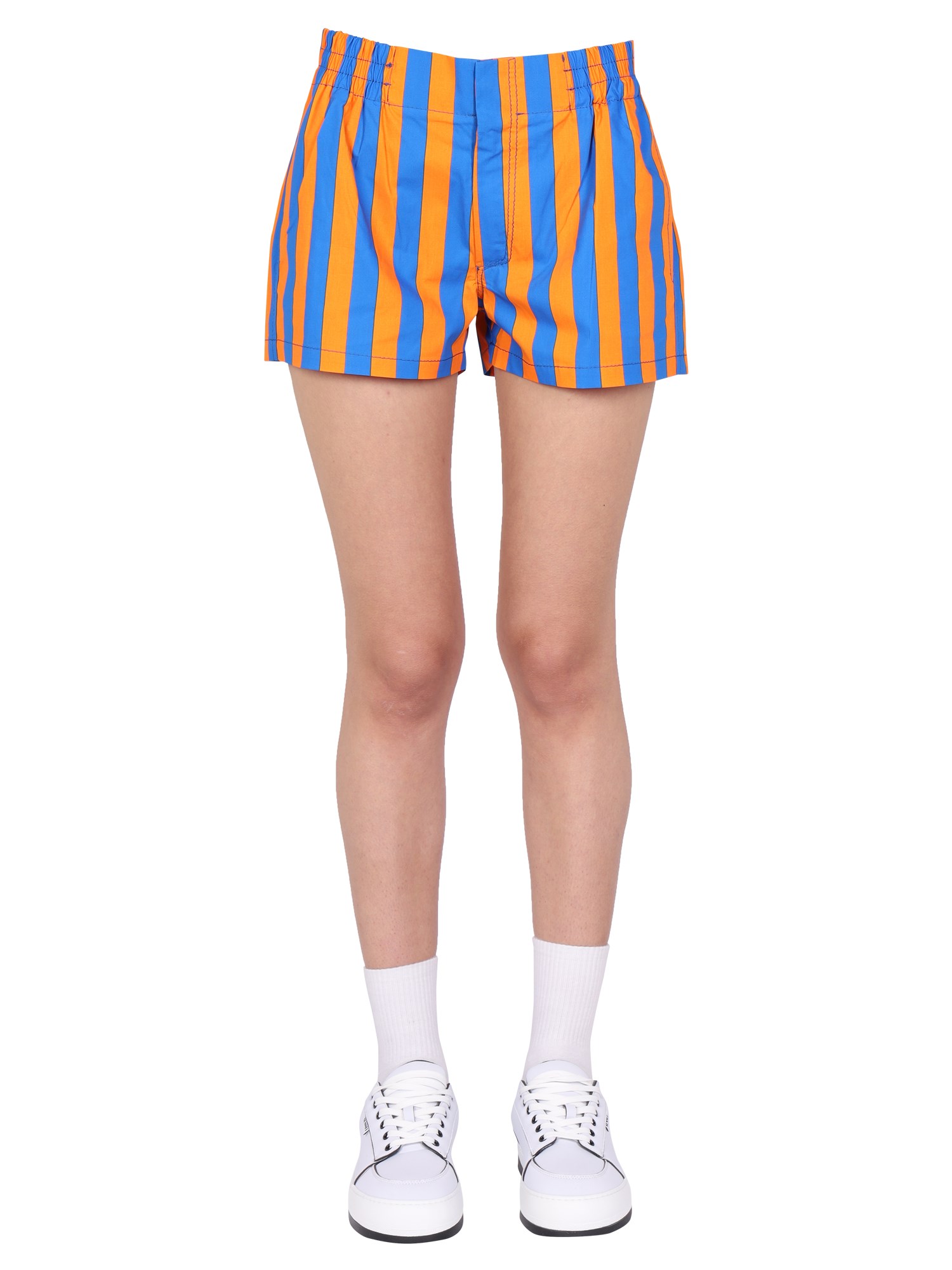 Shop Sunnei Striped Pattern Shorts In Multicolour
