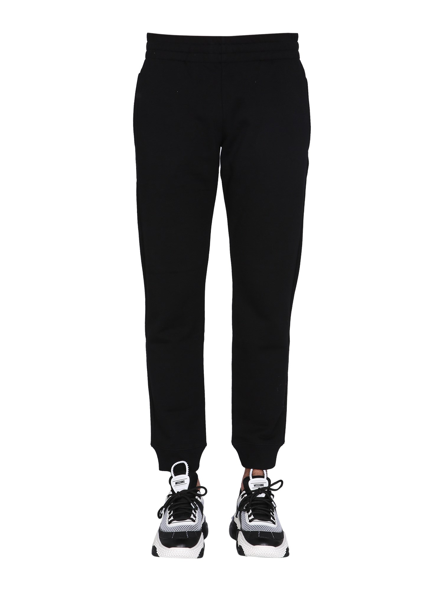 moschino jogging pants with logo patch