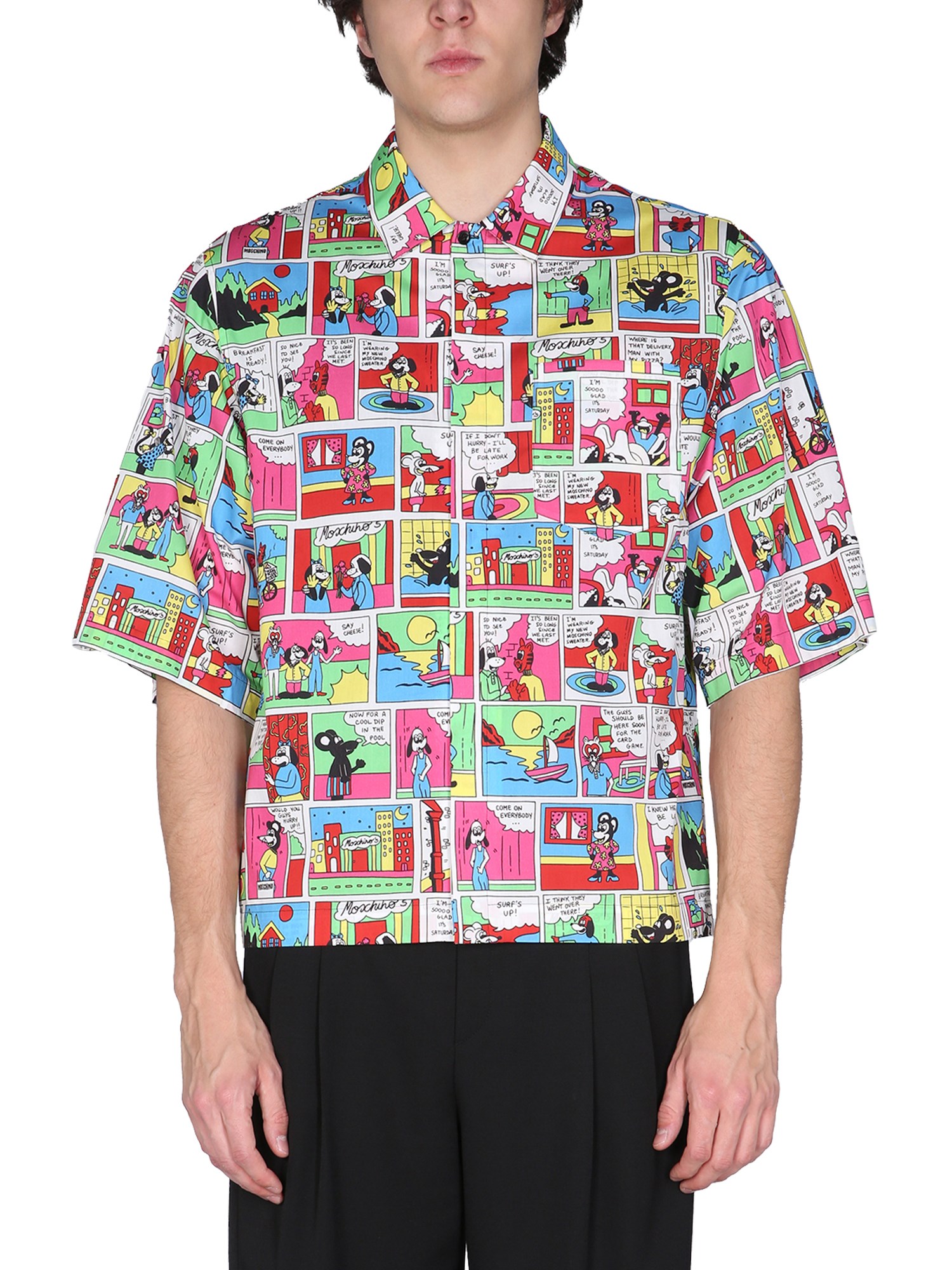 moschino "comics" print shirt