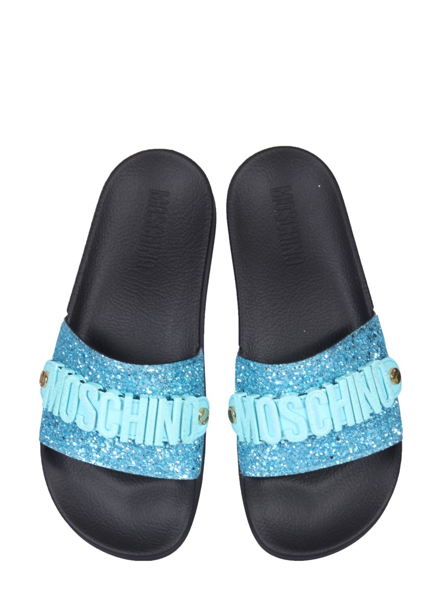 Moschino glitter hot sale slides