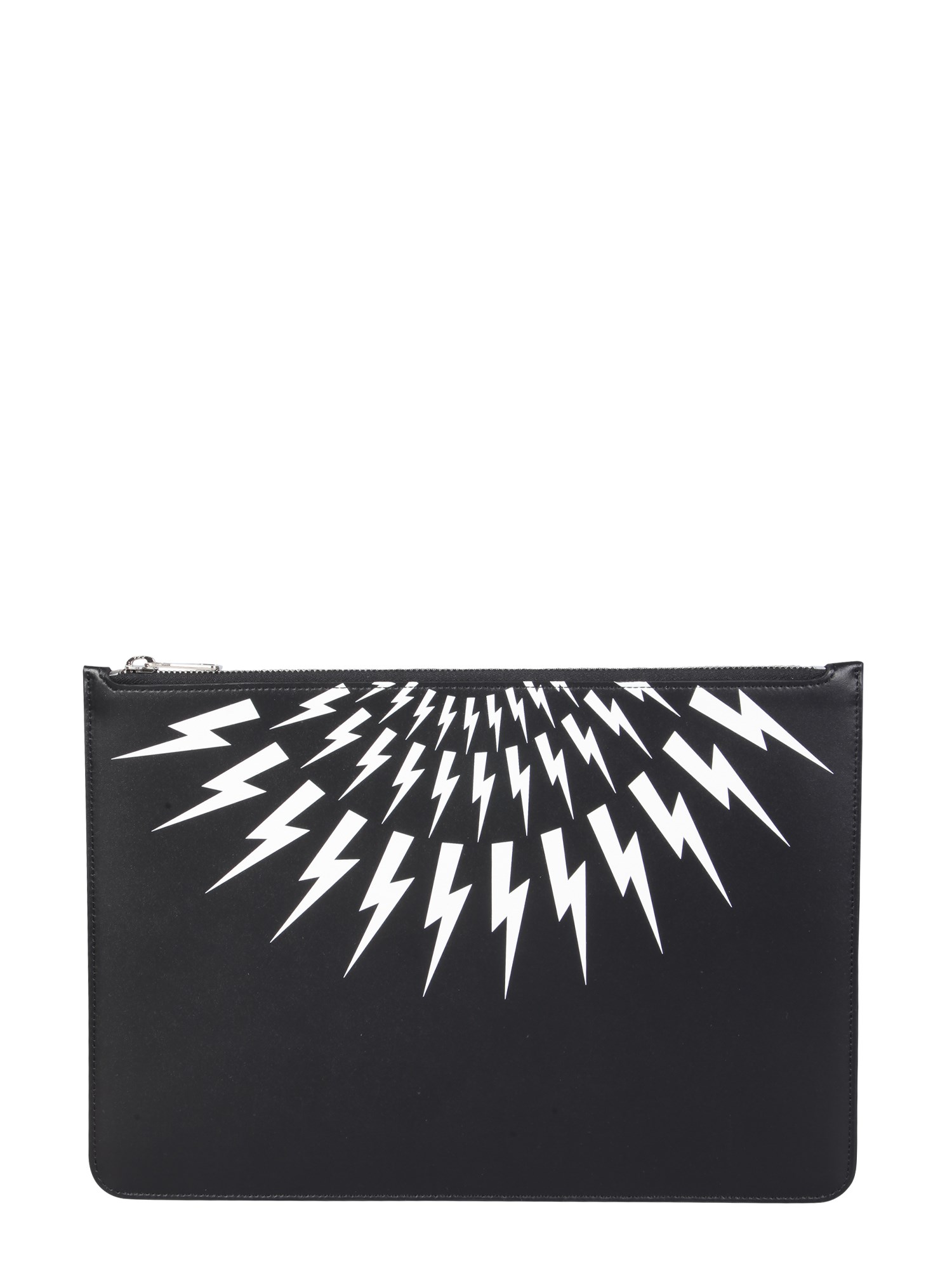 neil barrett pouch with thunderbolt print
