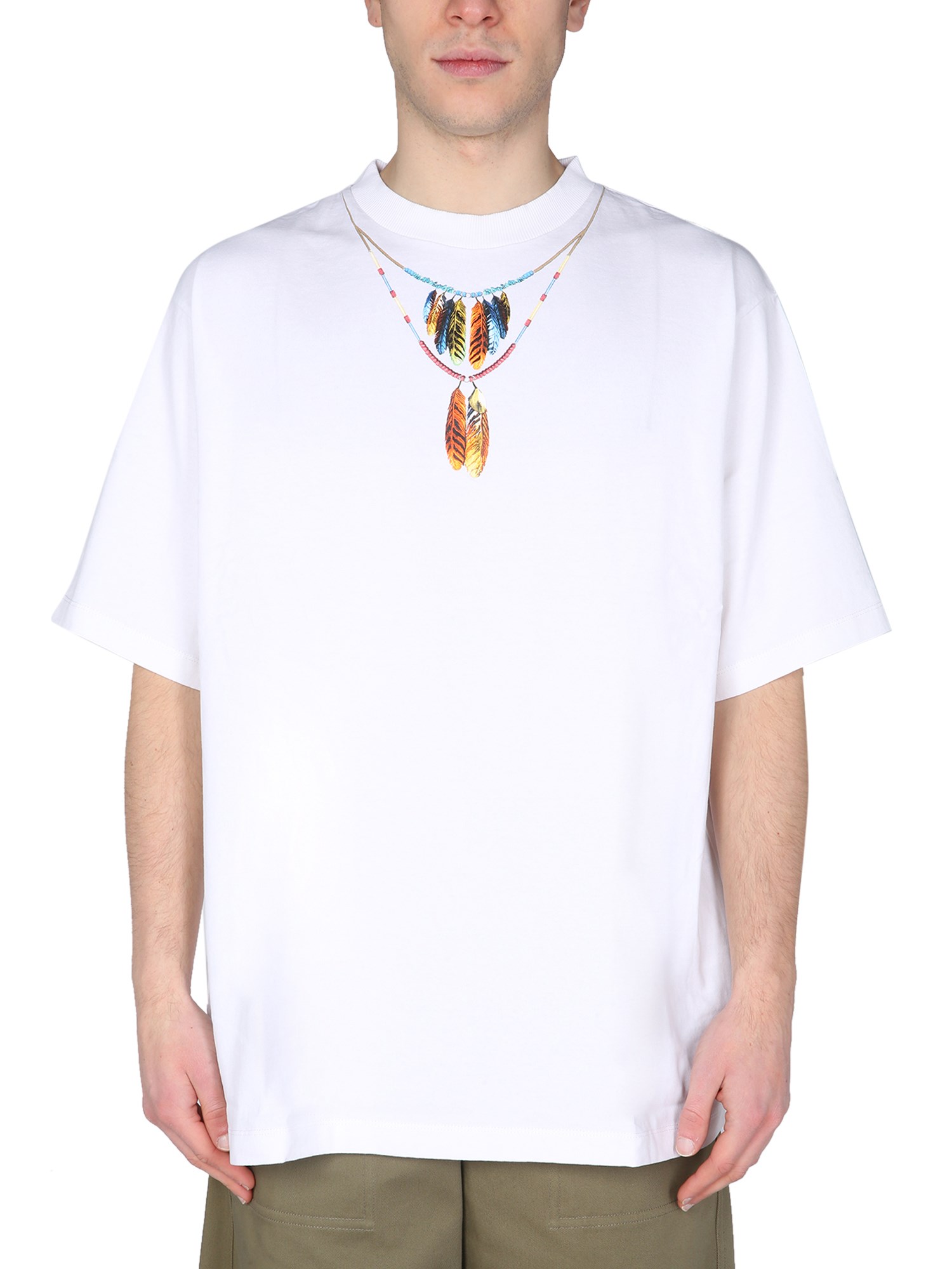 marcelo burlon county of milan "feathers necklace" t-shirt