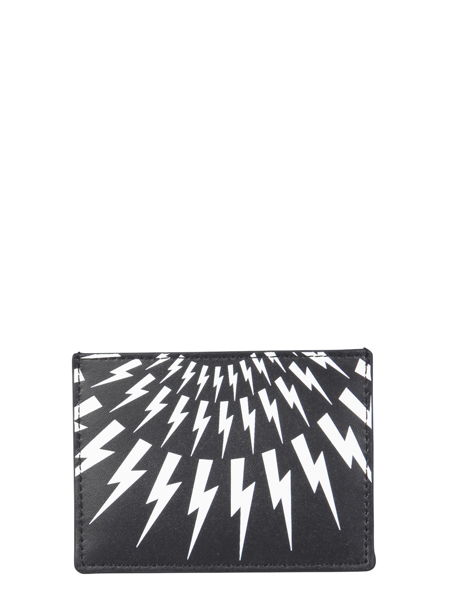 neil barrett card holder with thunderbolt print