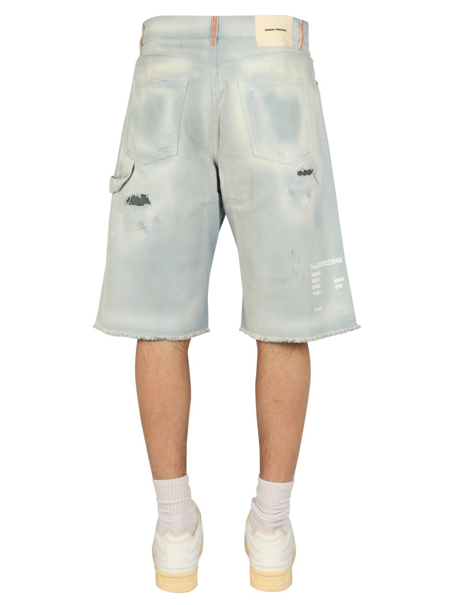 Heron Preston Men Bermuda With Rubber Logo