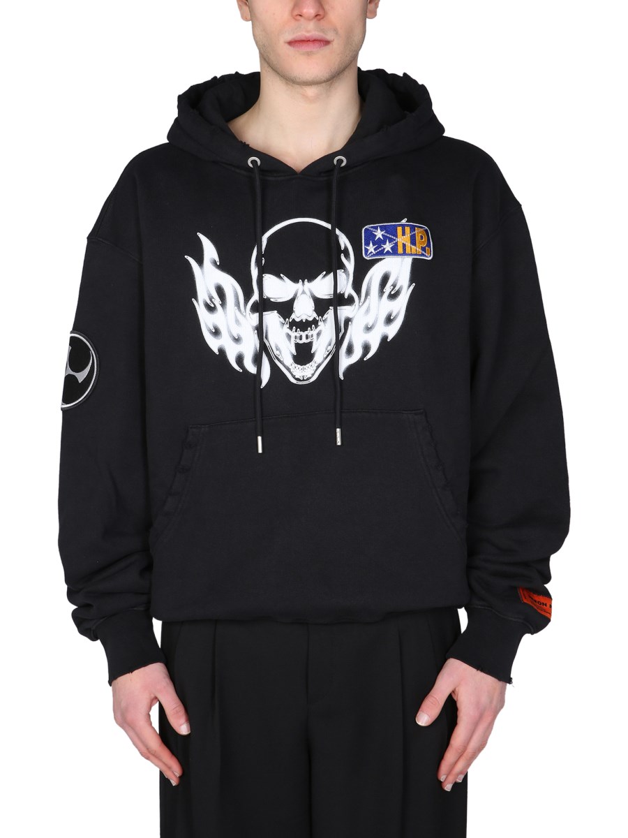 Heron preston skull outlet hoodie