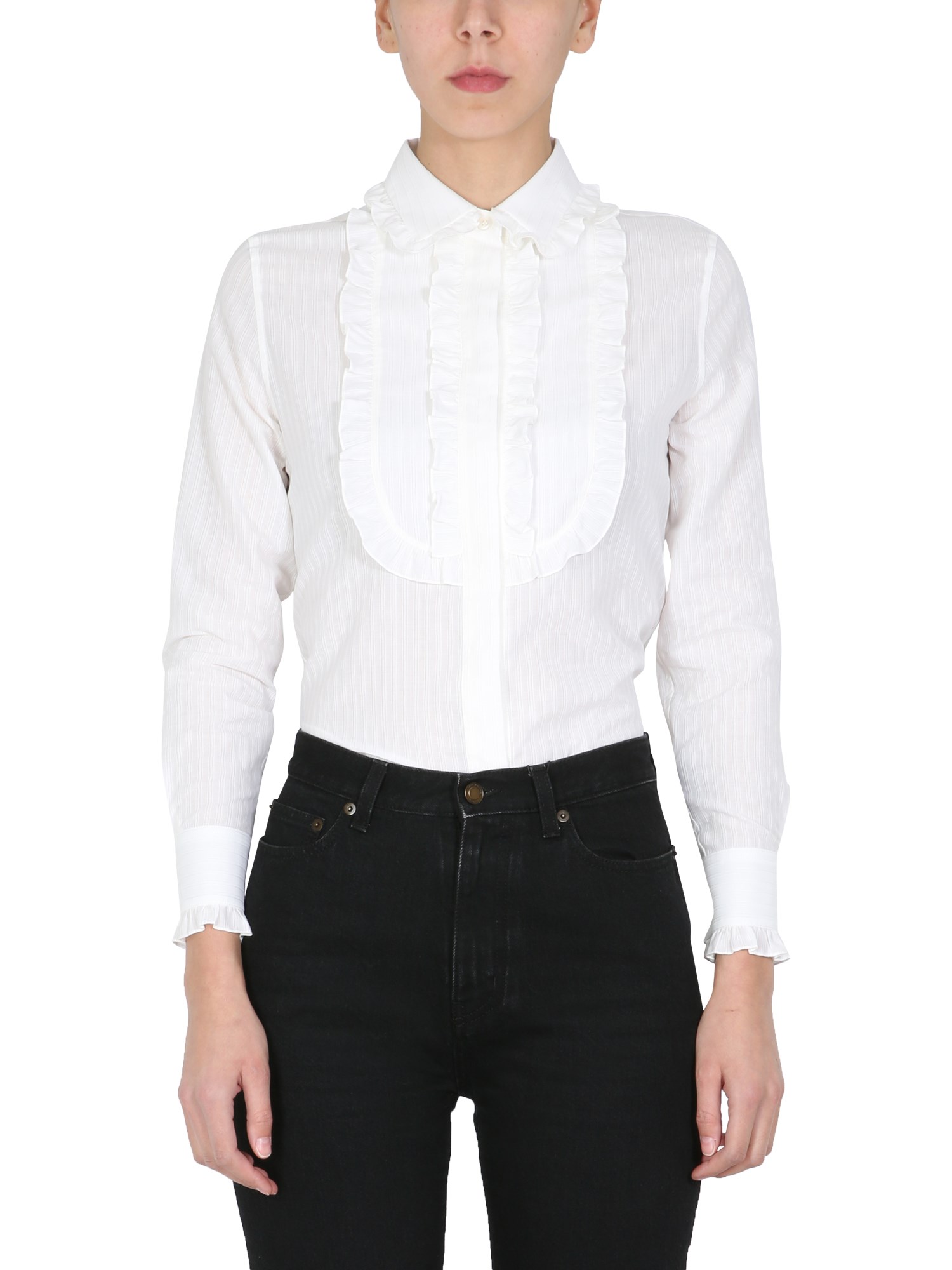 saint laurent blouse with ruching