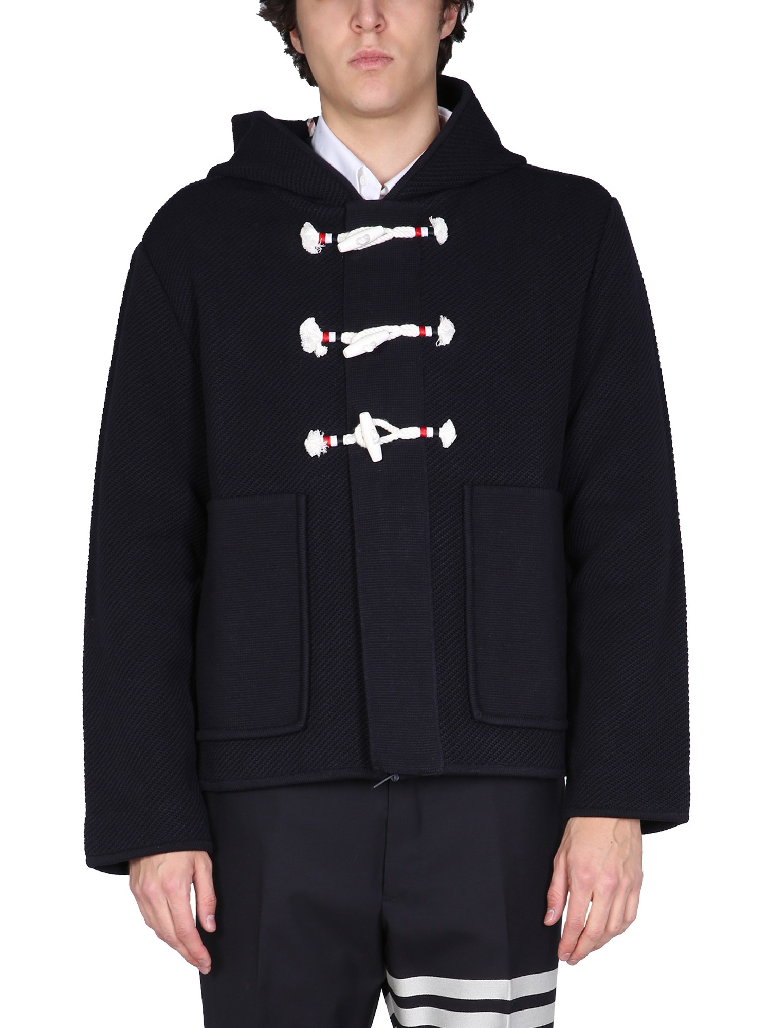 thom browne jacket with rwb stripe inlay