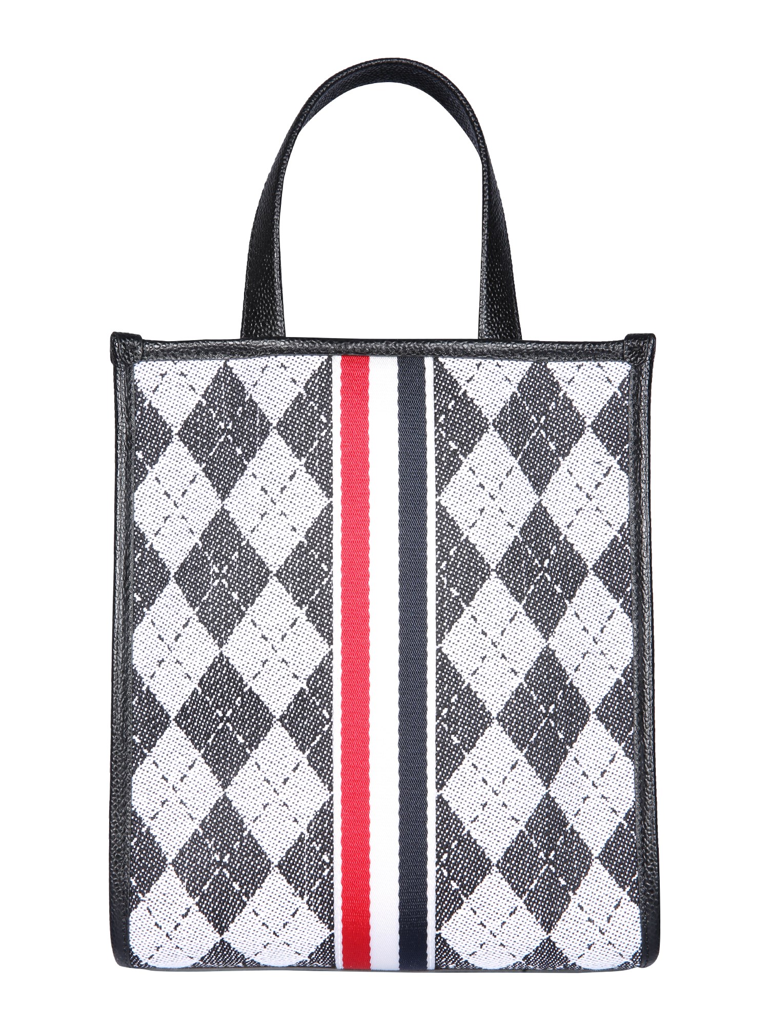 thom browne tote bag with small shoulder strap