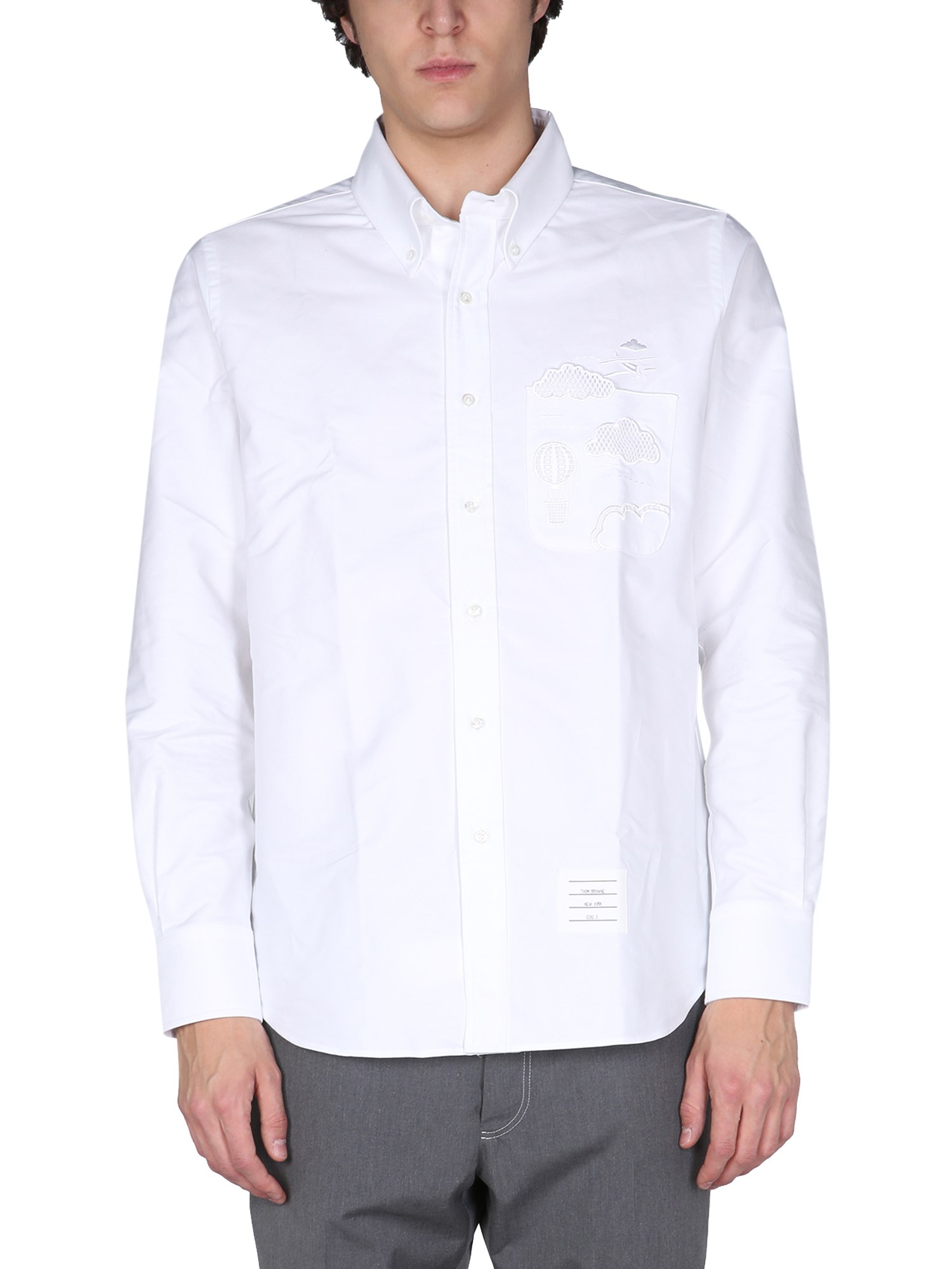 thom browne shirt with embroidered