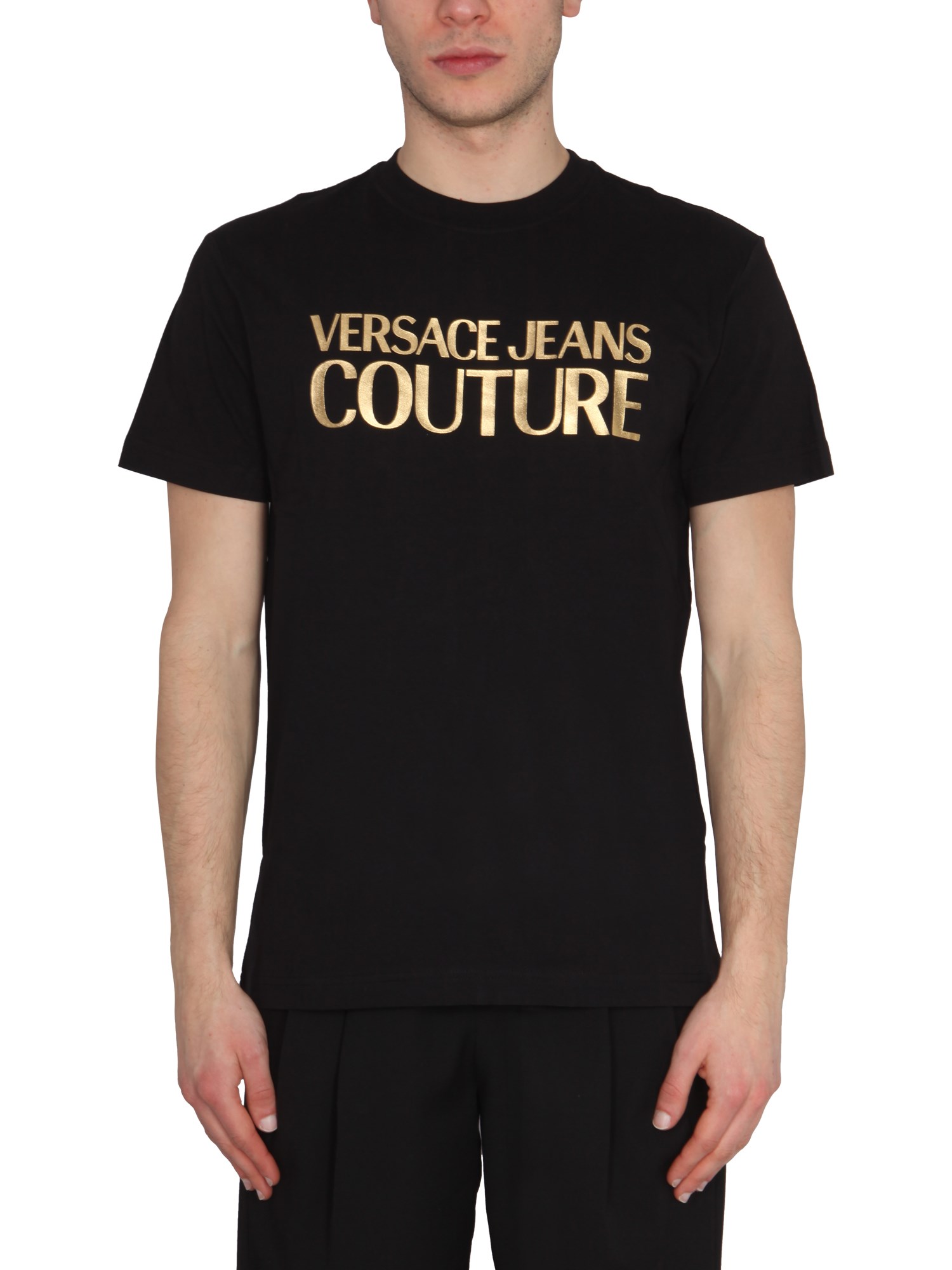 versace jeans couture t-shirt with thick foil logo