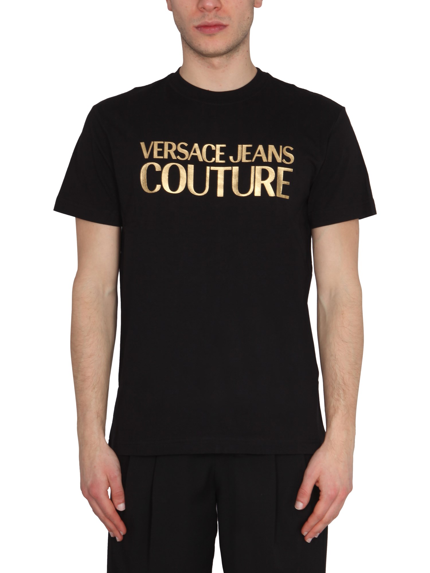 versace jeans couture t-shirt with thick foil logo