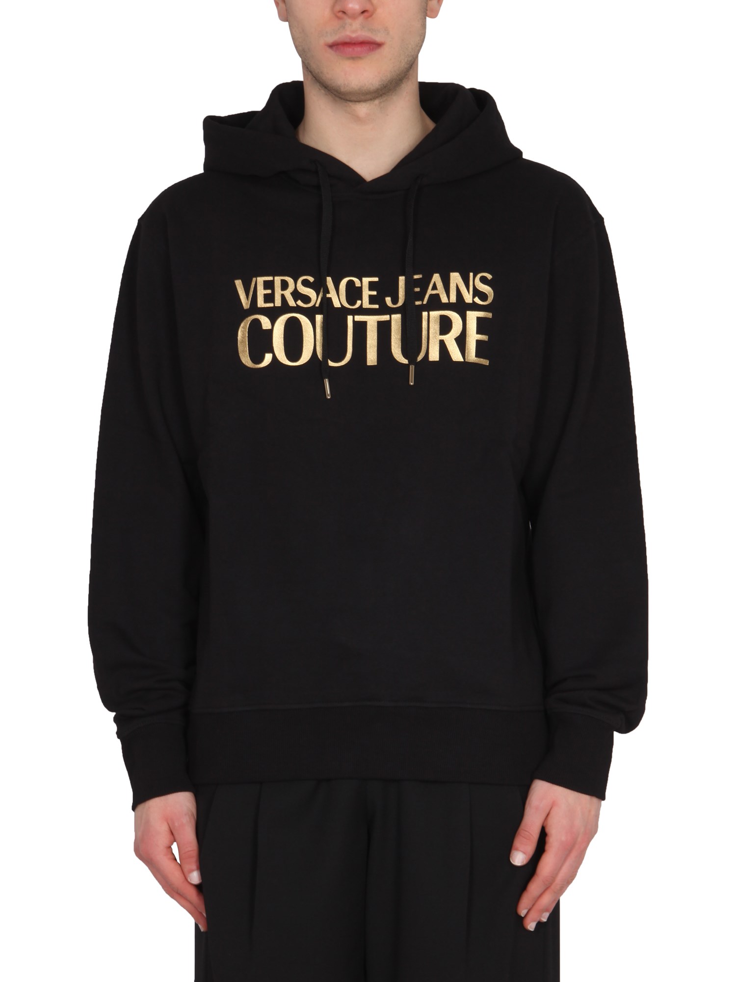 versace jeans couture sweatshirt with thick foil logo