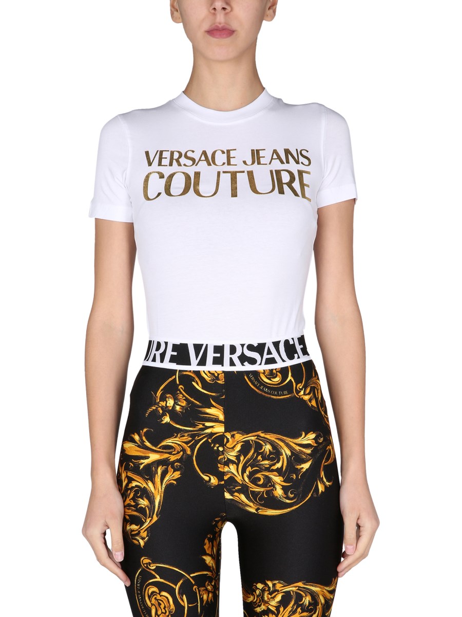 VERSACE JEANS COUTURE Outlet: T-shirt in printed stretch fabric