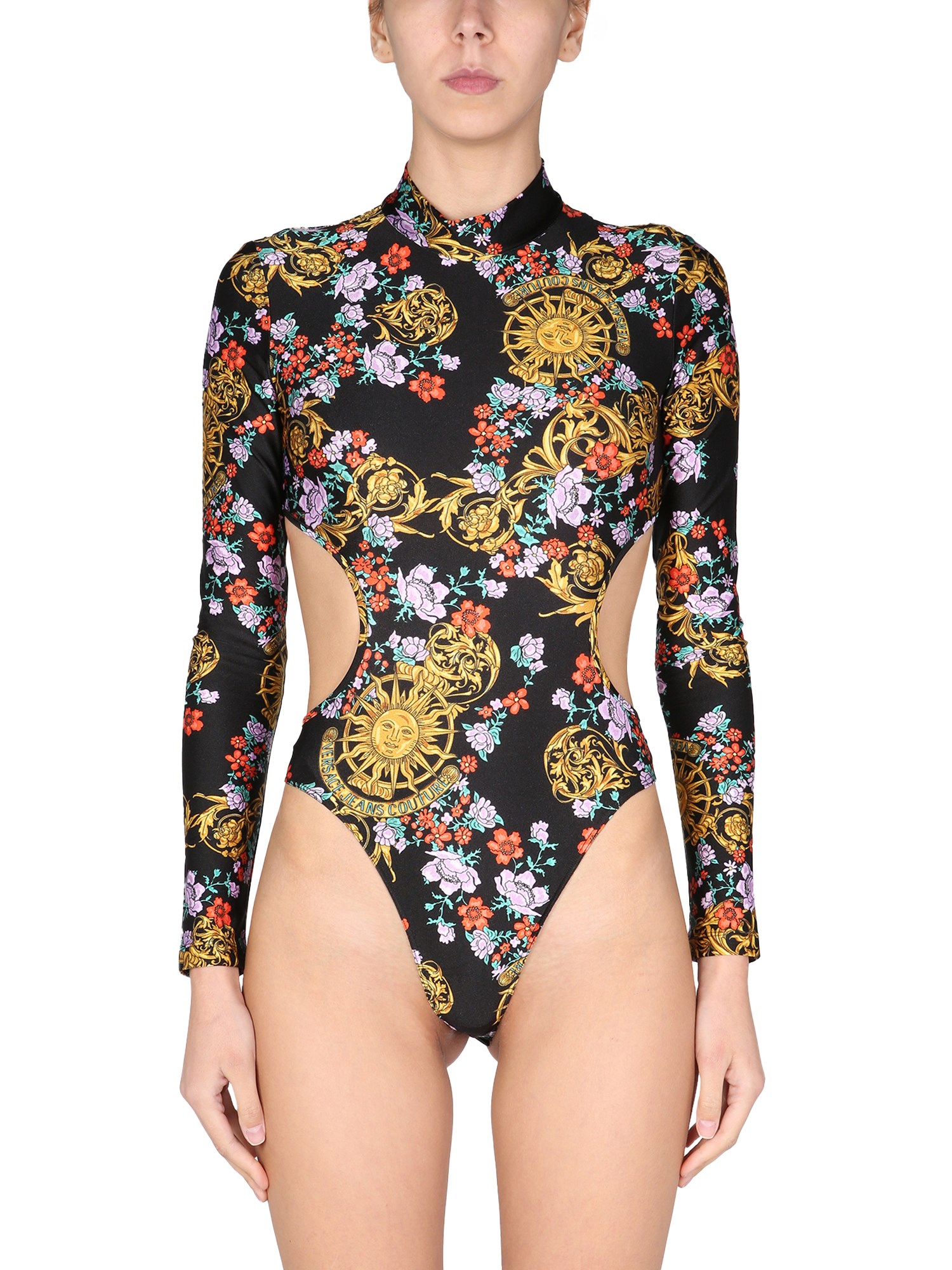 versace jeans couture "sun flower garland" bodycon