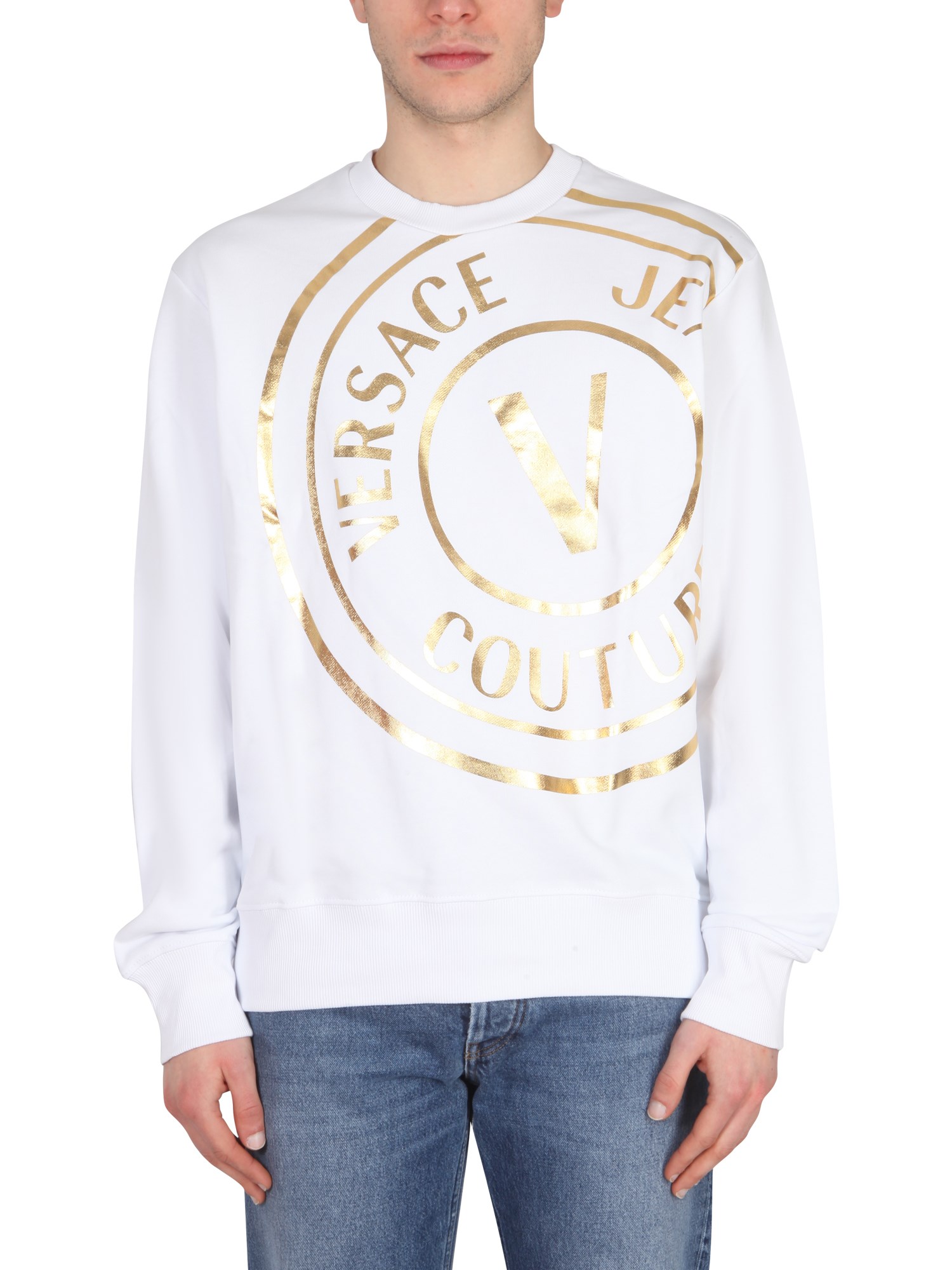 versace jeans couture sweatshirt with logo print