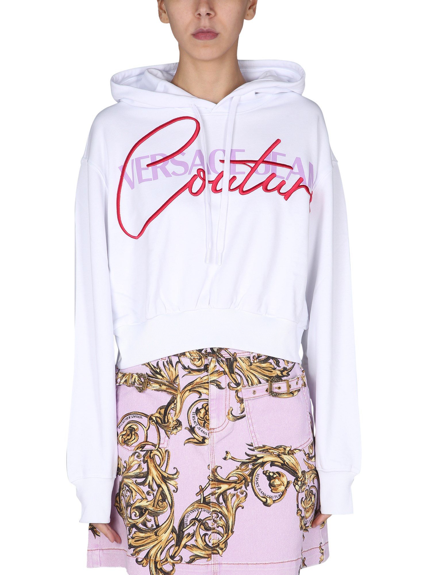 versace jeans couture sweatshirt with embroidered logo