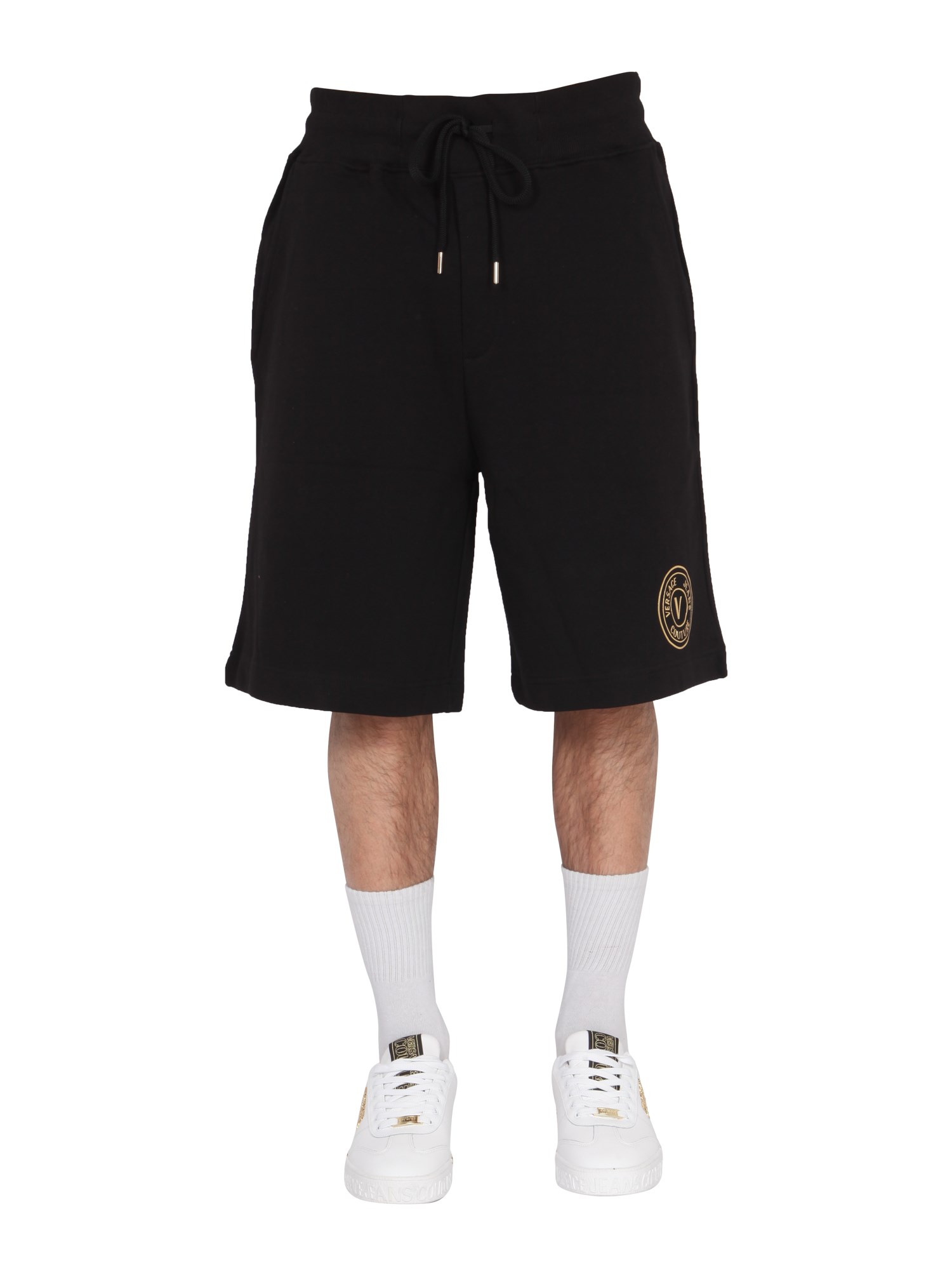 versace jeans couture thick foil logo bermuda