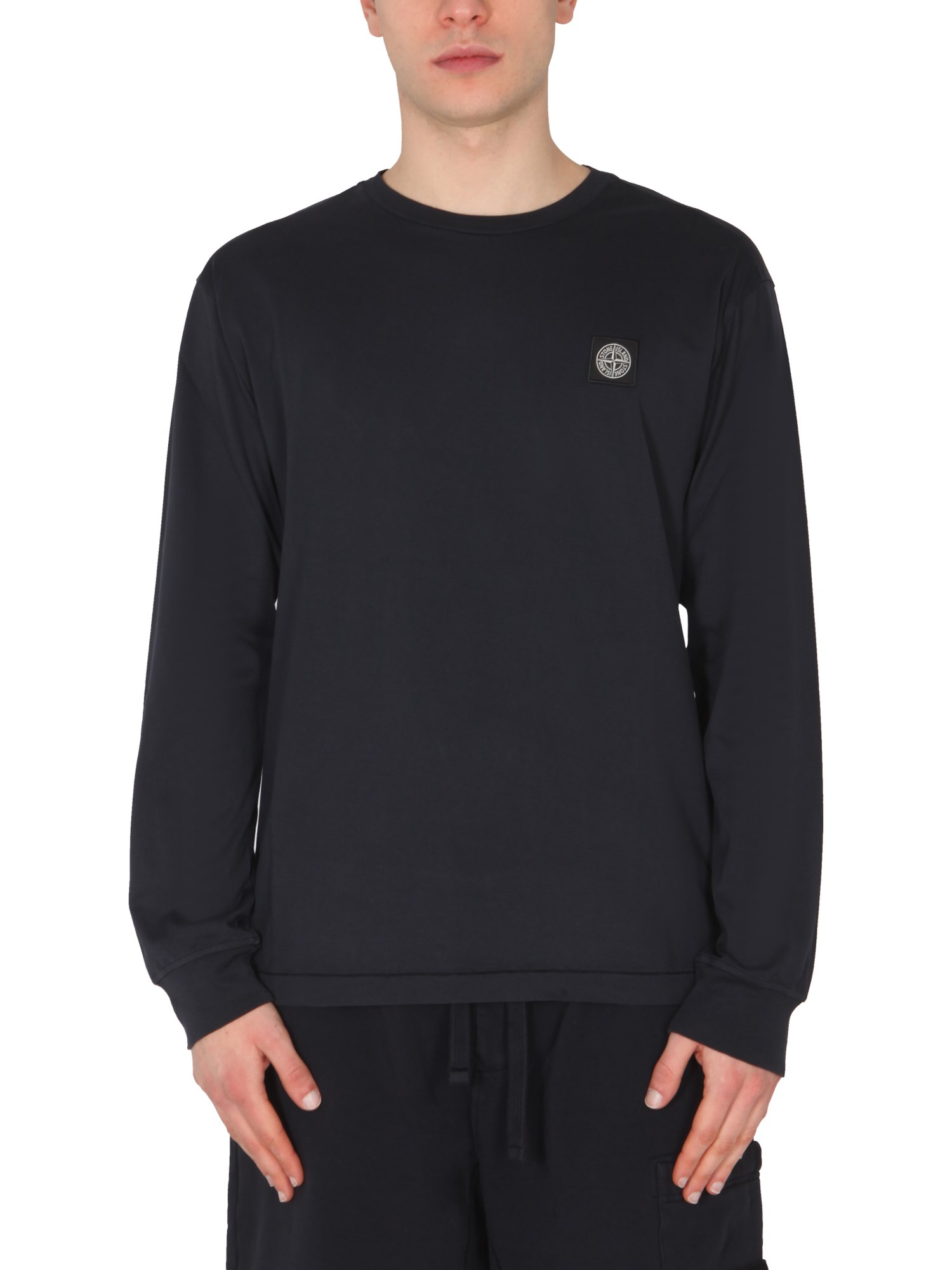 stone island t-shirt with logo patch