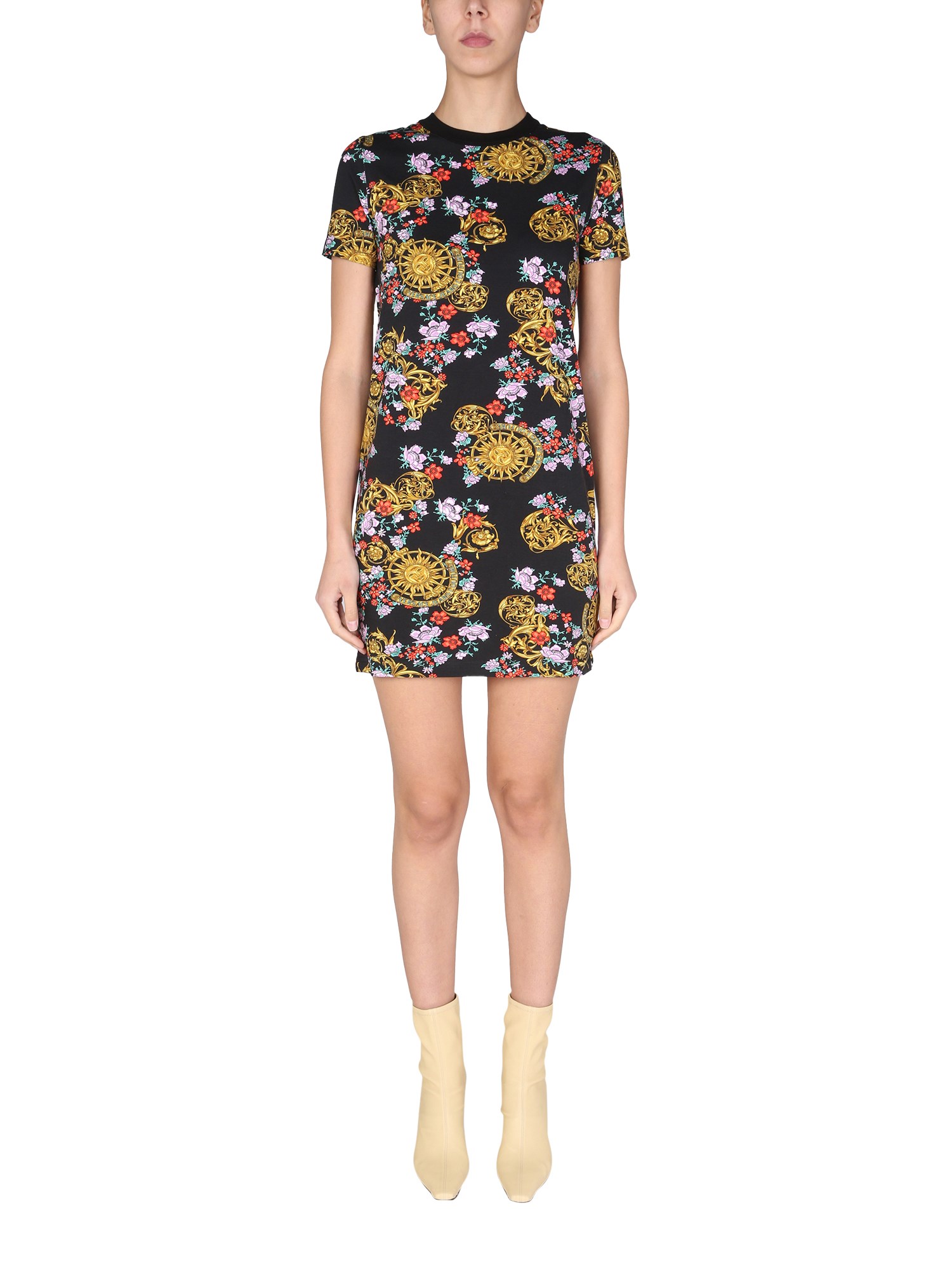 versace jeans couture "sun flower garland" dress