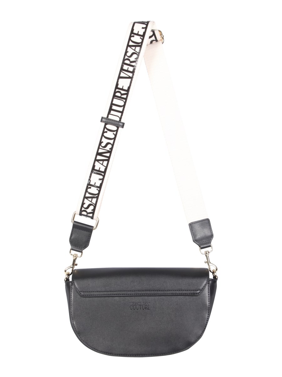 Versace Jeans Men's V-Emblem Logo Couture Black Crossbody Bag - Messenger