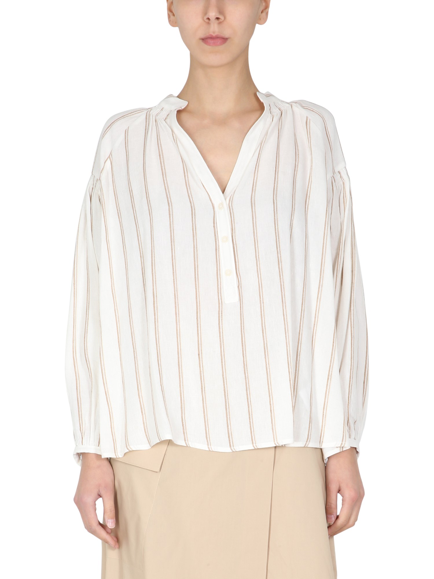 woolrich linen blend blouse