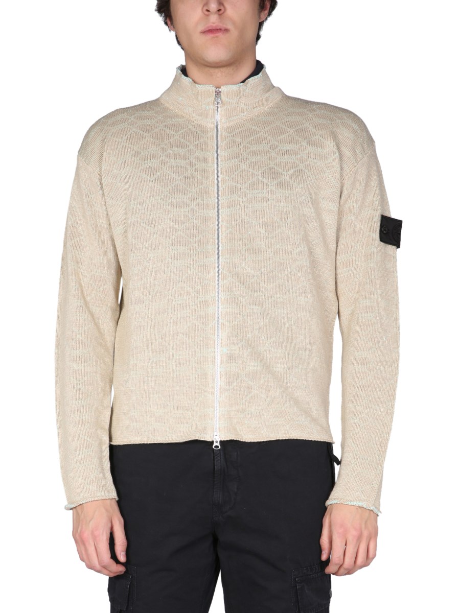 STONE ISLAND SHADOW PROJECT GIACCA IN MAGLIA DI MISTO CANAPA CON INTERNO JACQUARD