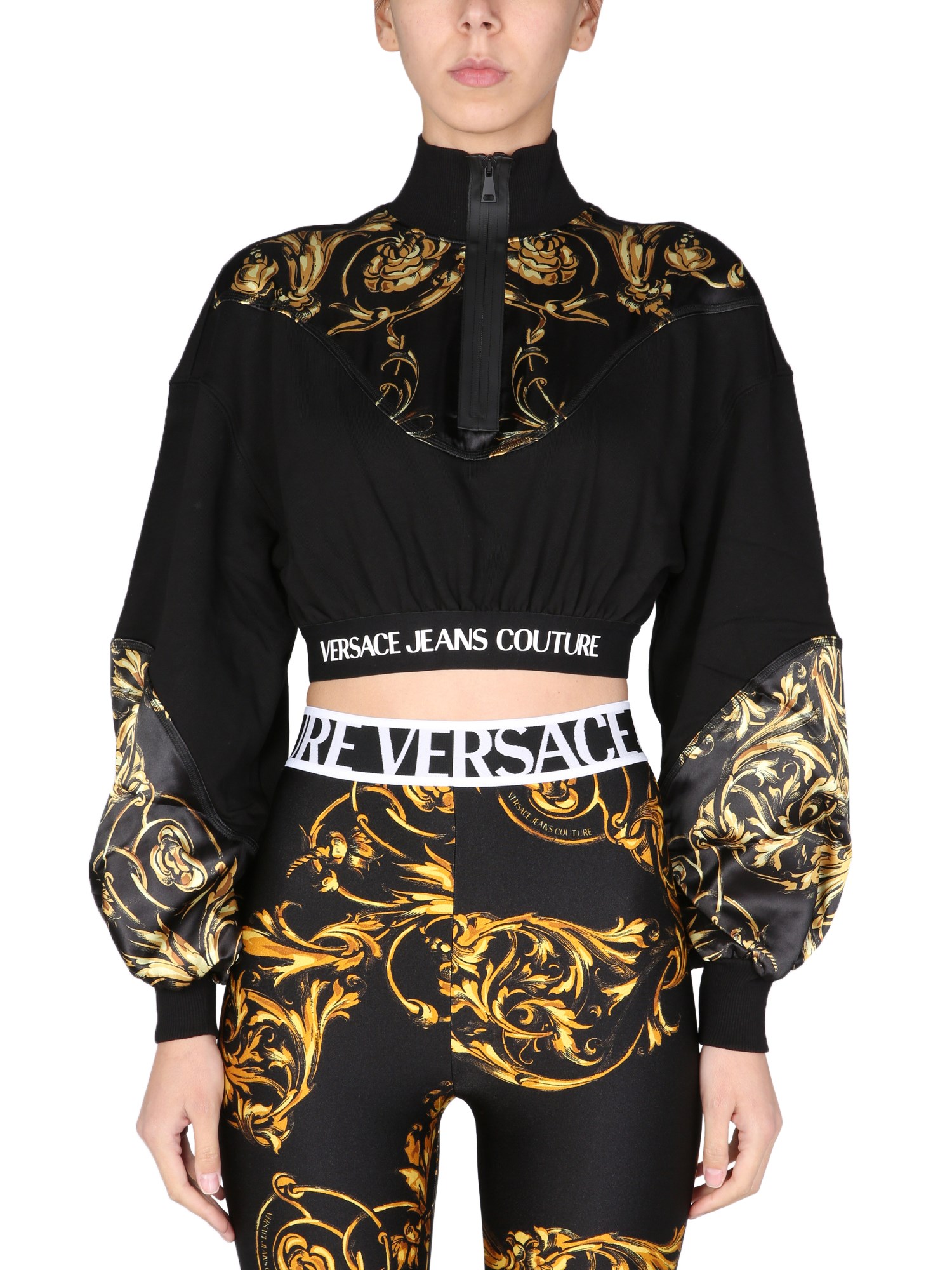 versace jeans couture "regalia baroque" cropped sweatshirt