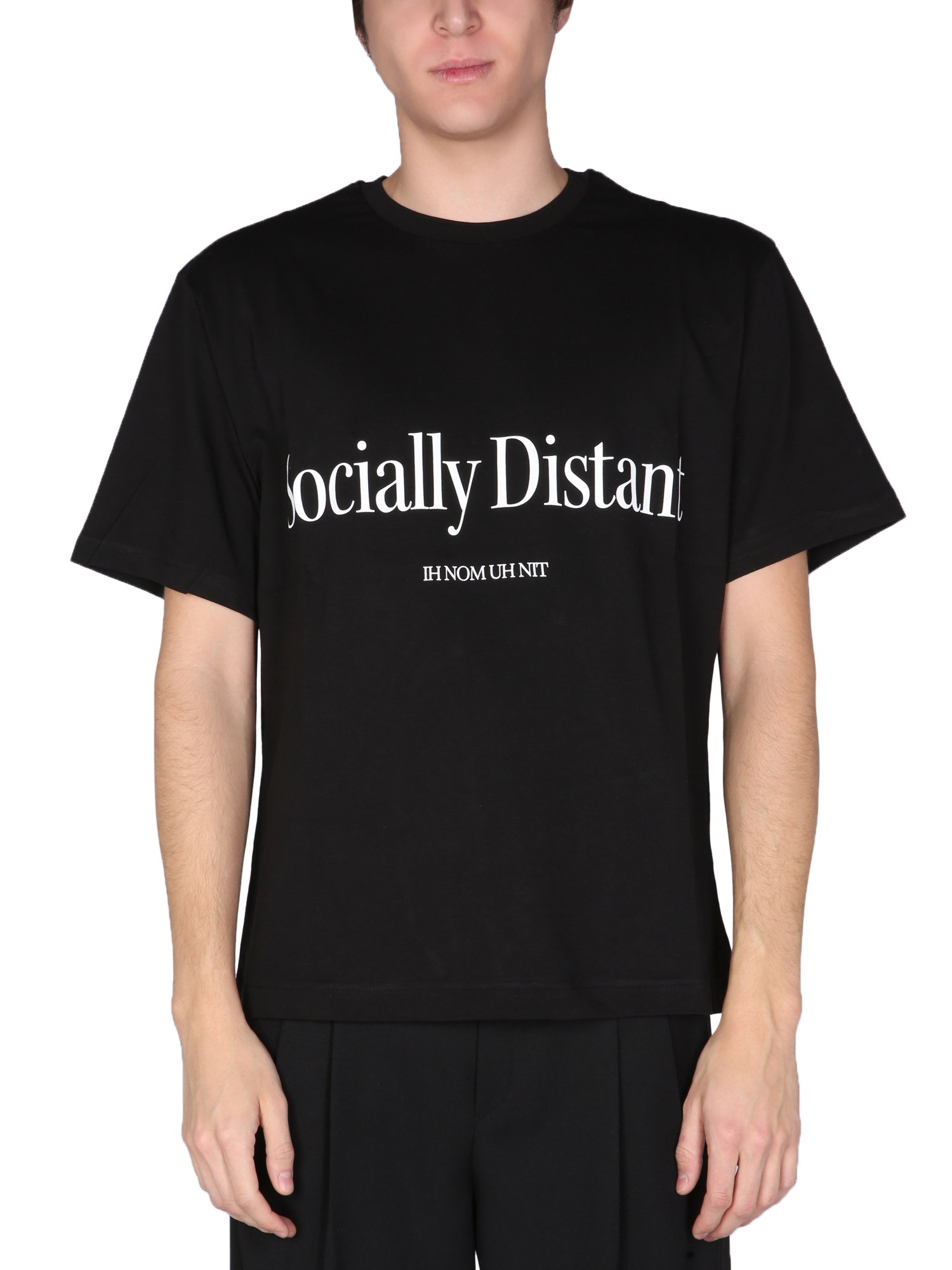 ih nom uh nit "socially distant" t-shirt
