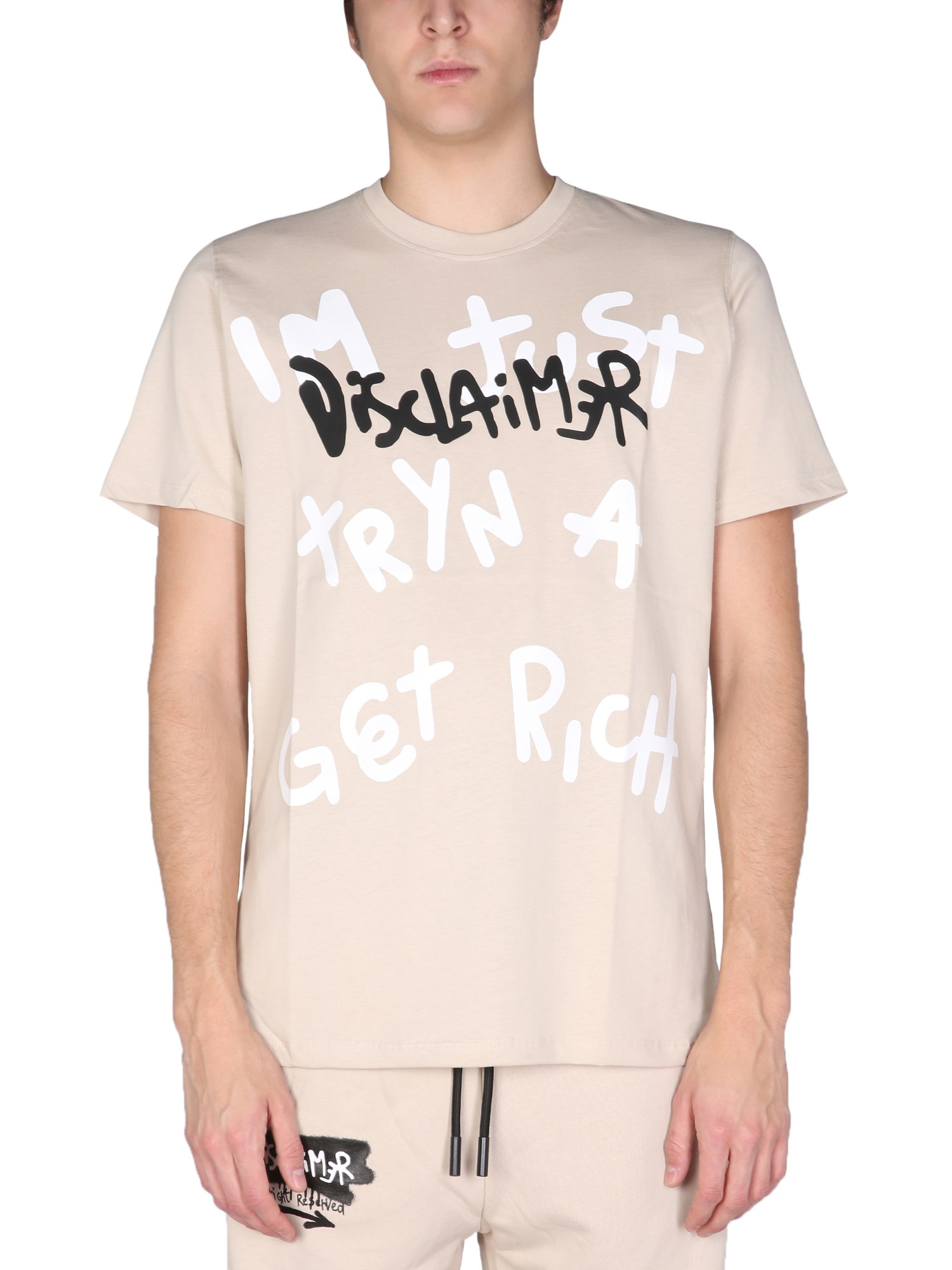 disclaimer t-shirt with logo print