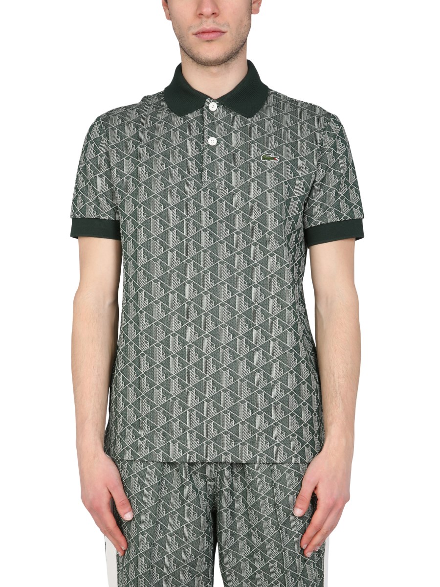 LACOSTE LIVE JACQUARD MONOGRAM POLO SHIRT Eleonora Bonucci