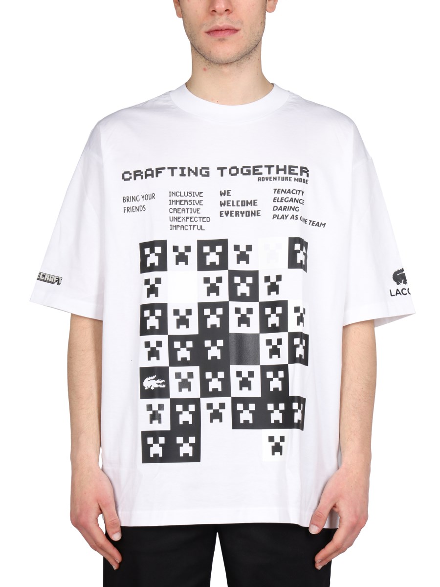 Lacoste White Minecraft Edition Cotton T-Shirt Lacoste