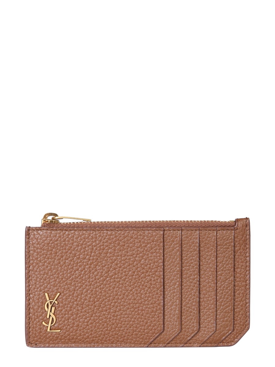 Ysl card best sale holder with zipper