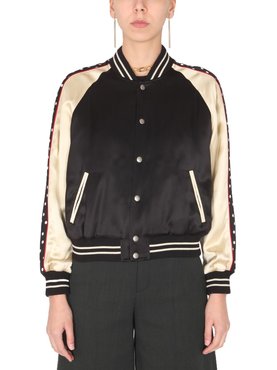 Saint laurent satin on sale jacket