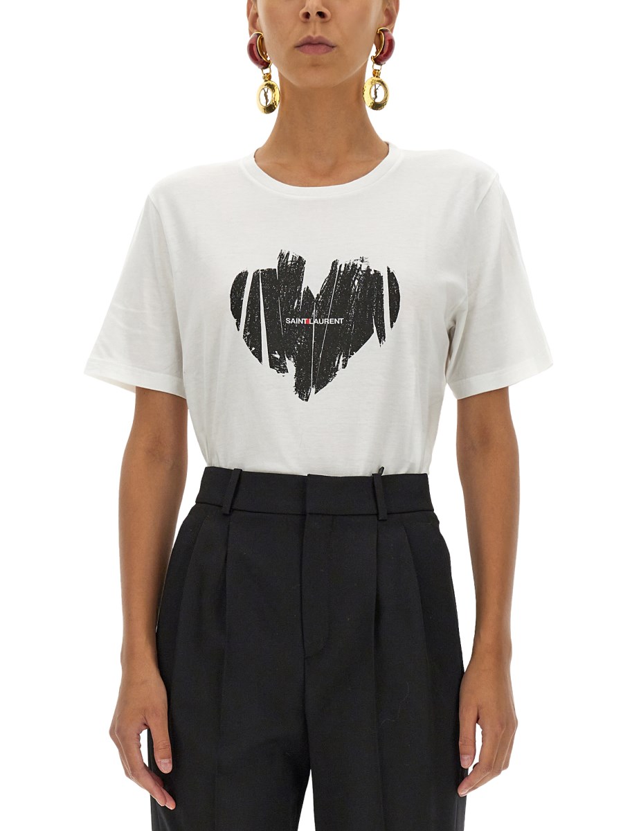 Saint laurent shop heart print shirt