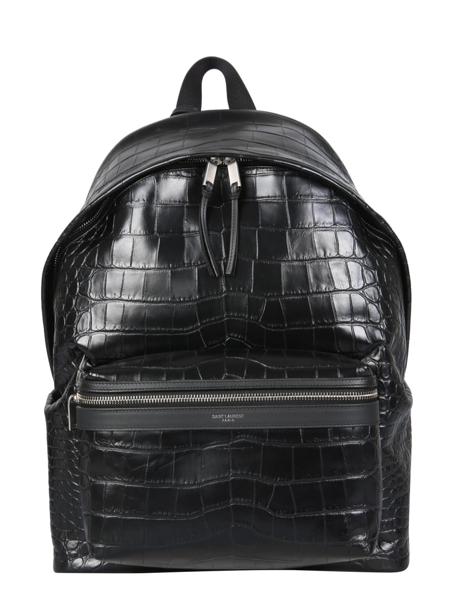 City backpack in CROCODILE-EMBOSSED leather, Saint Laurent