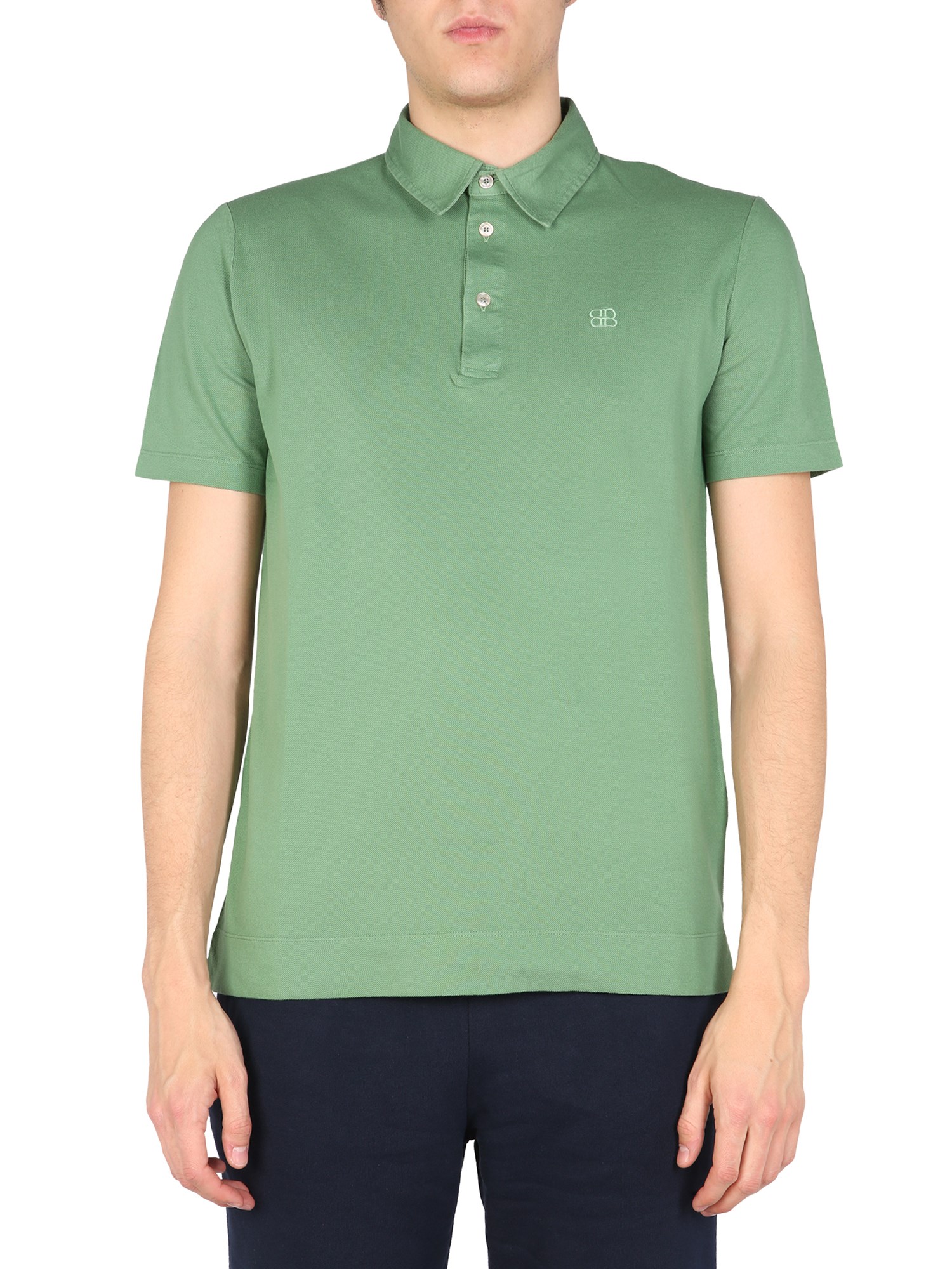 Shop Ballantyne Polo With Logo Embroidery In Green